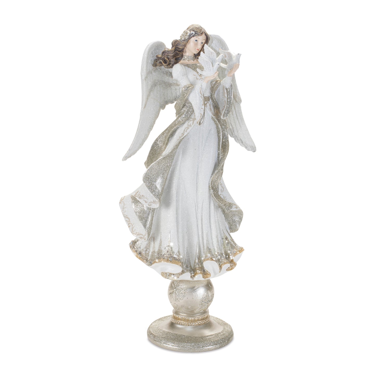 Holiday Angel Statue on Pedestal 20"H