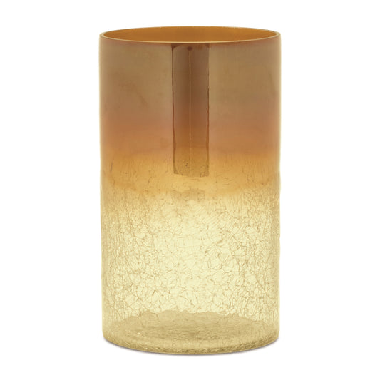Gold Ombre Crackle Glass Vase (Set of 2)
