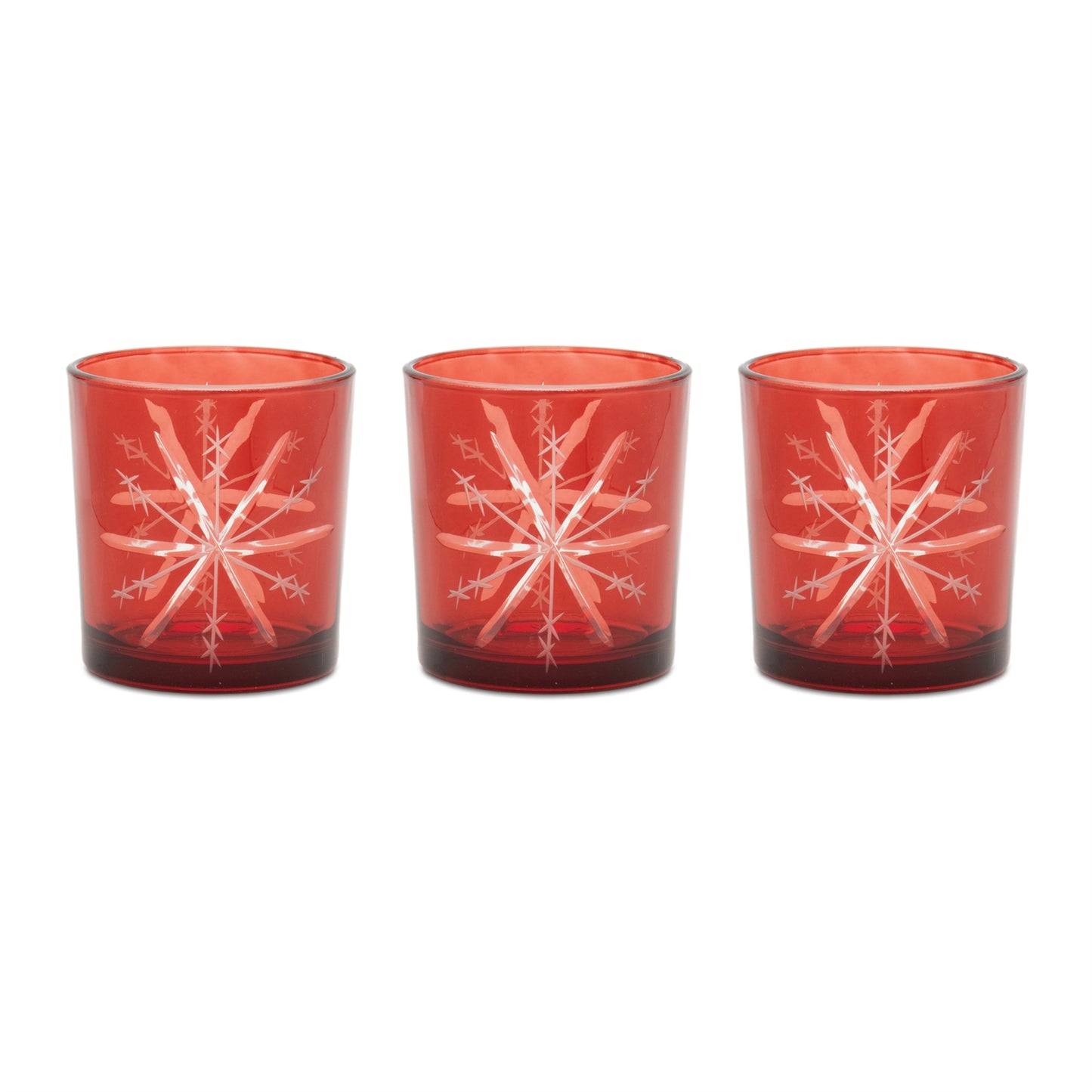 Glass Snowflake Votive Holder (Set of 3)