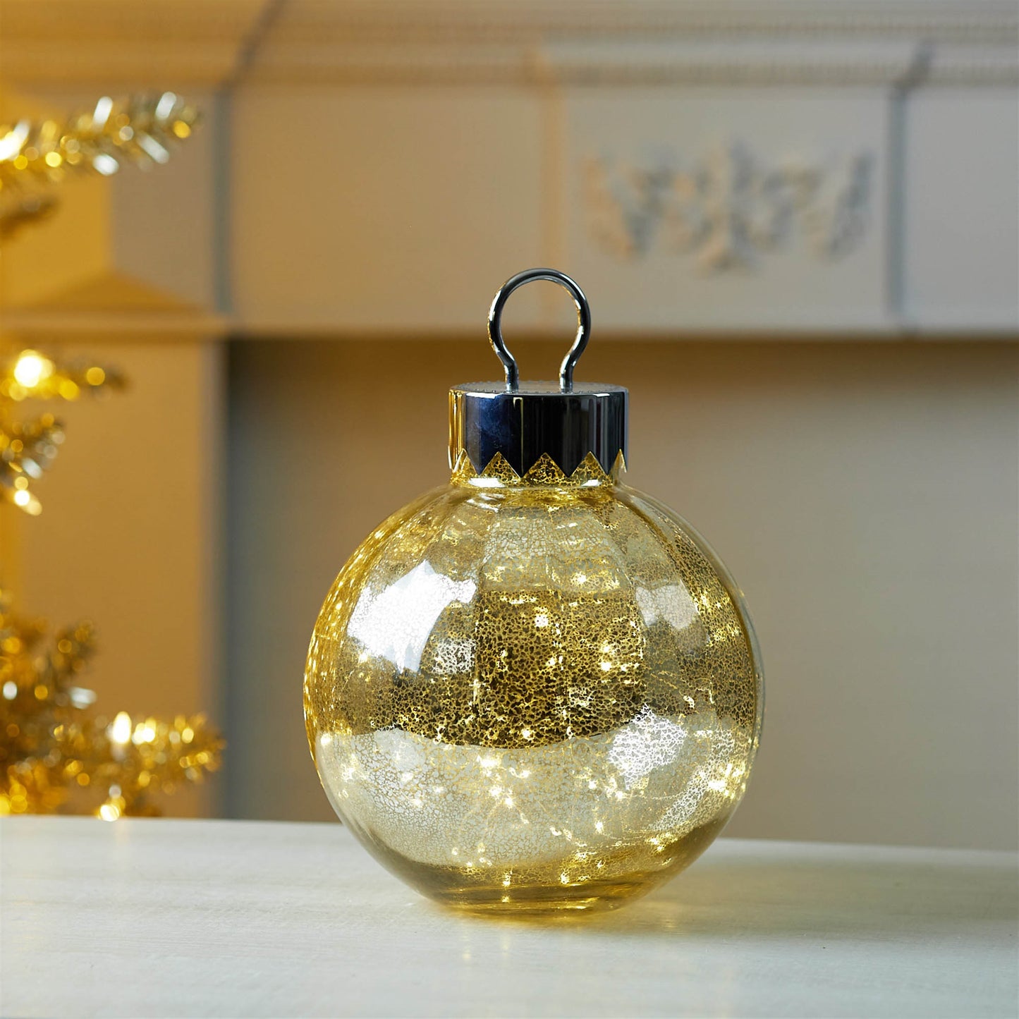 LED Mercury Glass Ornament 13"H