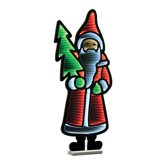 Santa with Pine Tree Ekkolight 33"H