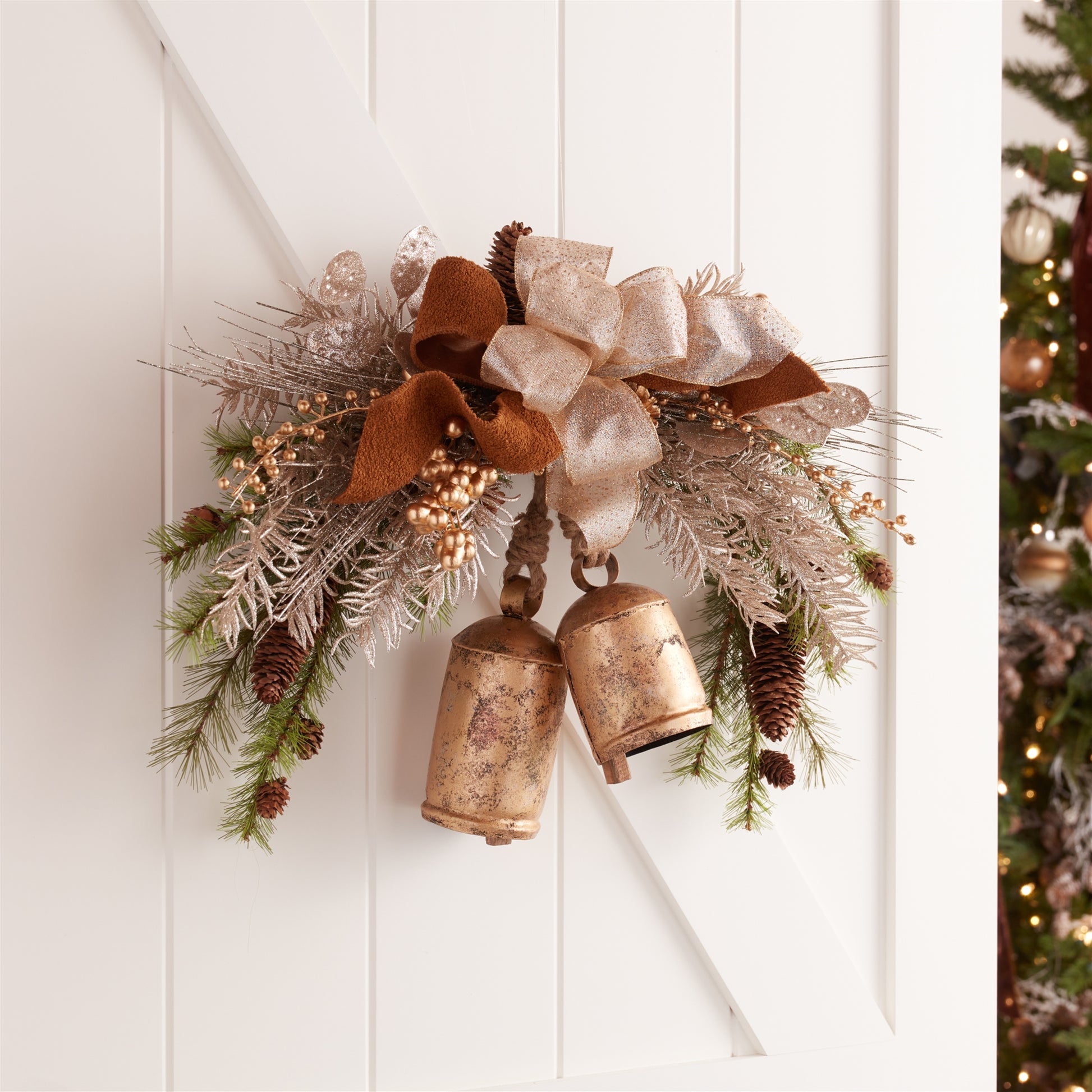 Distressed Metal Bell Ornament (Set of 2)