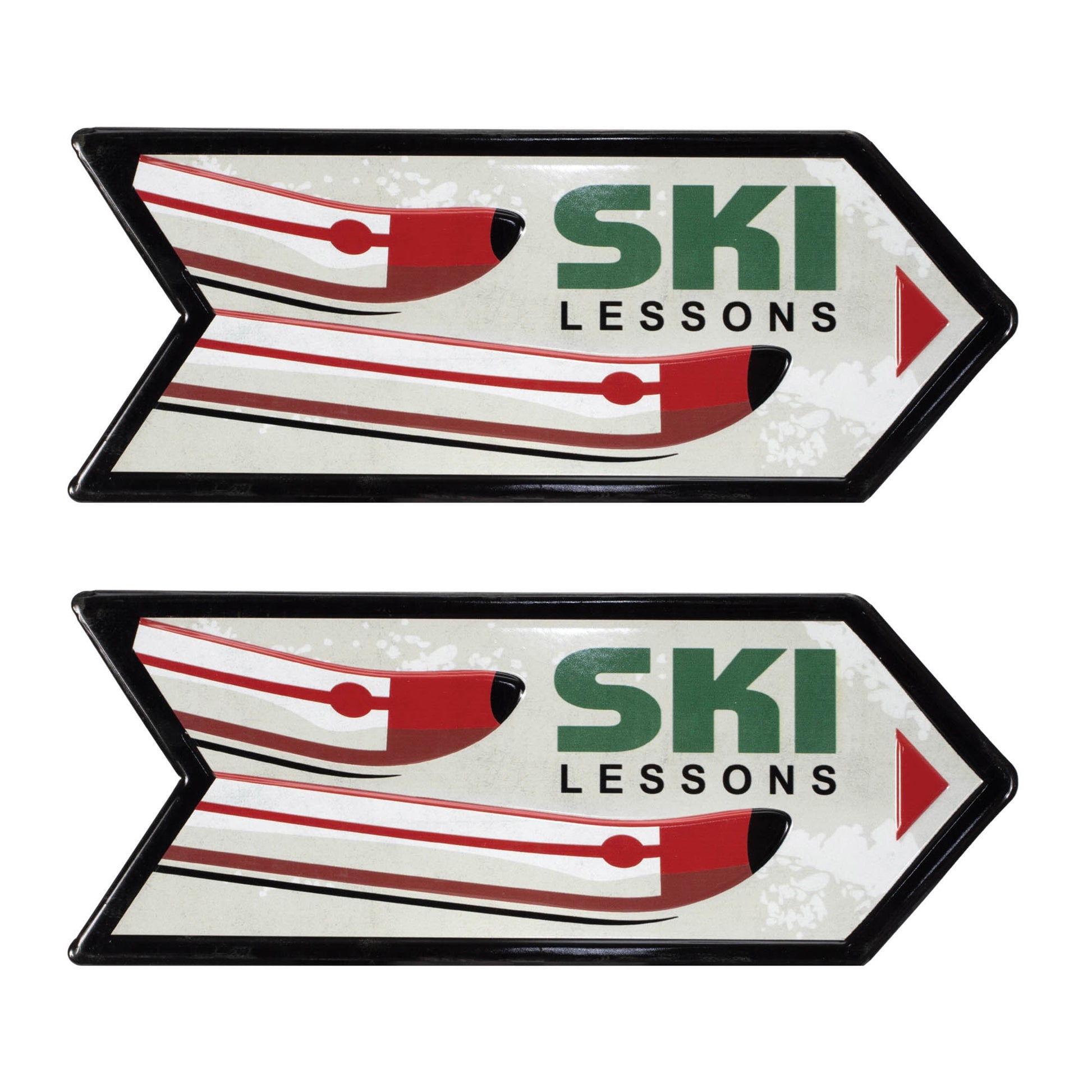 Metal Ski Lessons Sign (Set of 2)