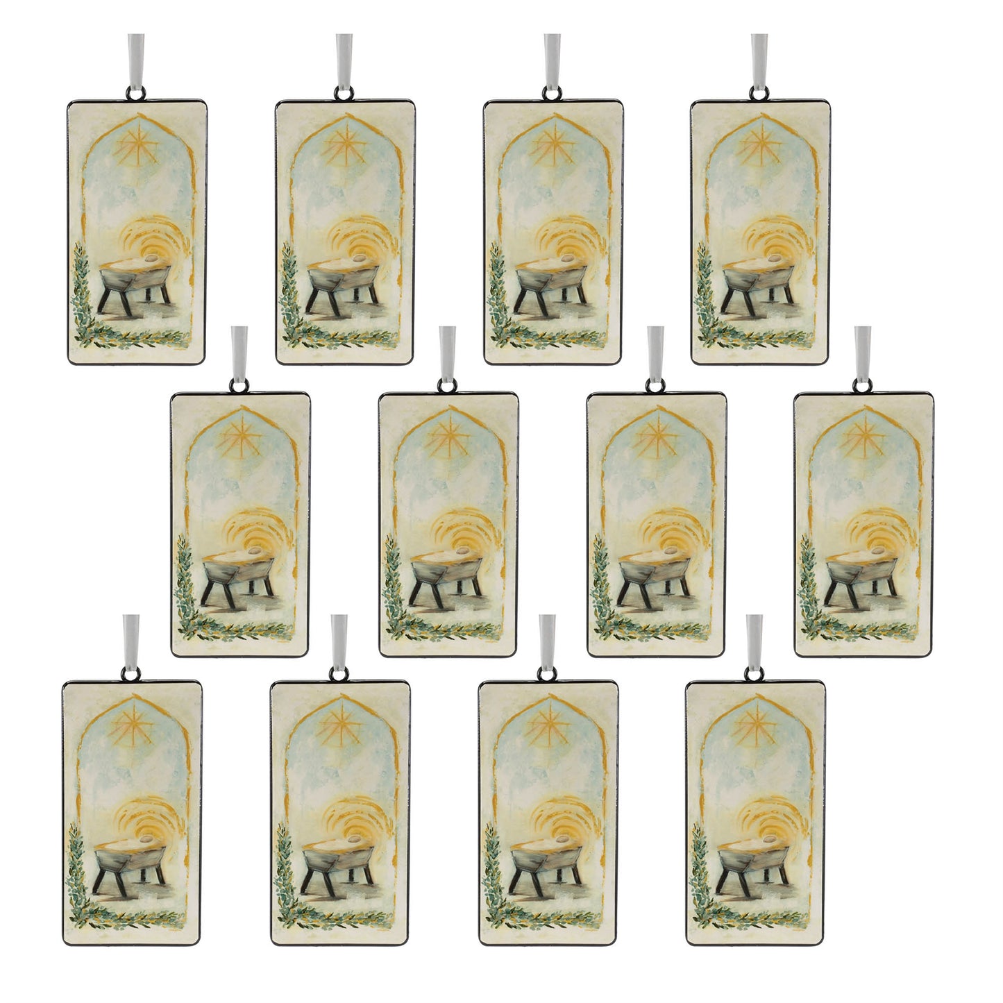Nativity Manger Ornament (Set of 12)