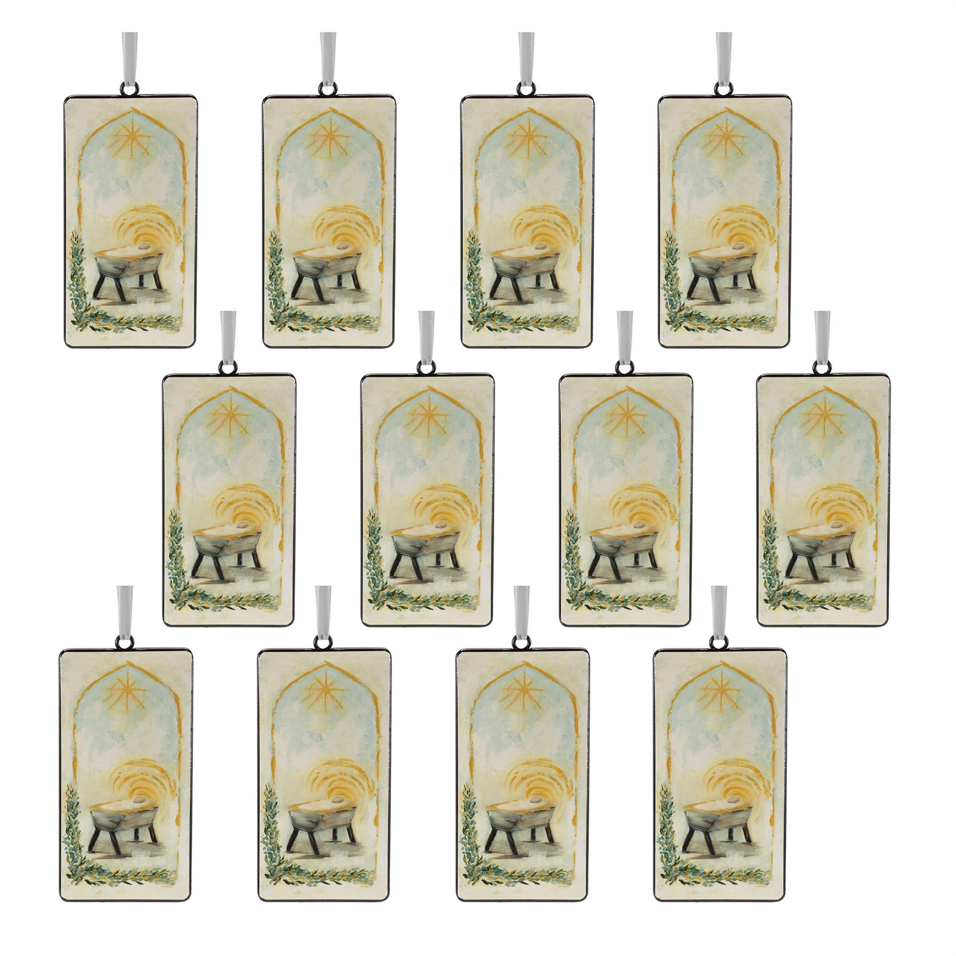 Nativity Manger Ornament (Set of 12)