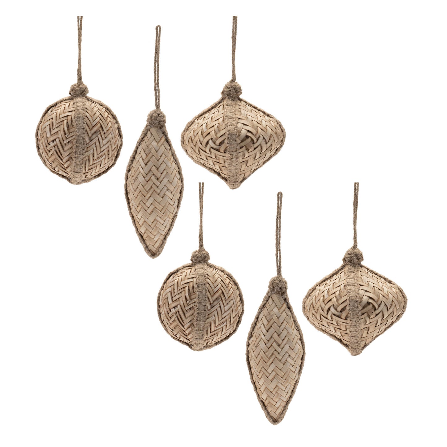 Woven Bamboo Ornament (Set of 6)