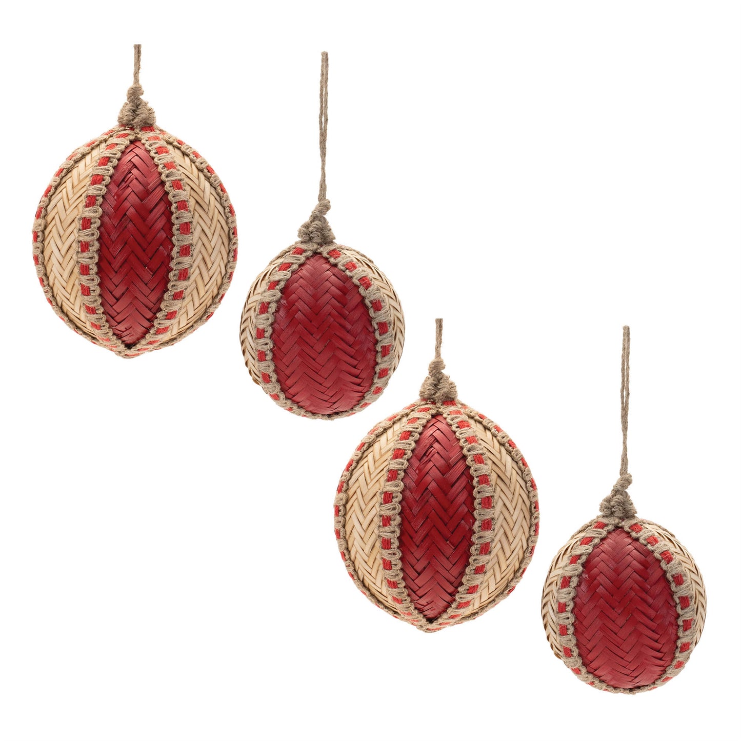 Woven Bamboo Ornament (Set of 4)
