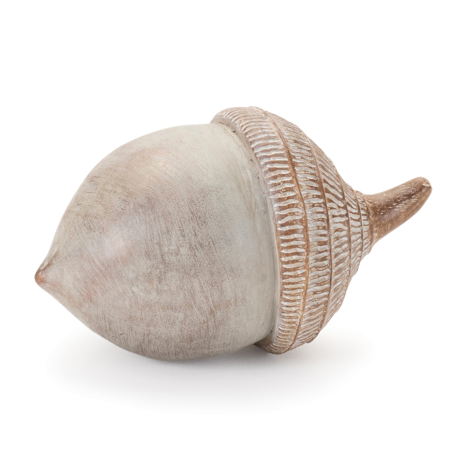 White Washed Etched Acorn (Set of 6)