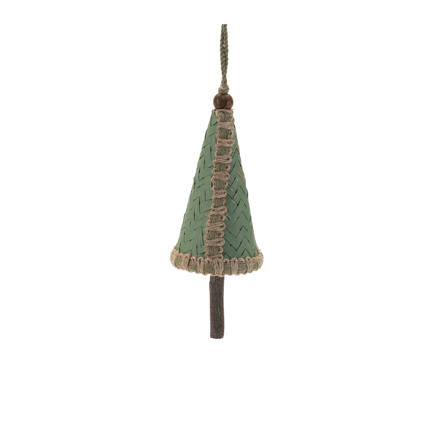 Woven Bamboo Pine Tree Ornament (Set of 4)