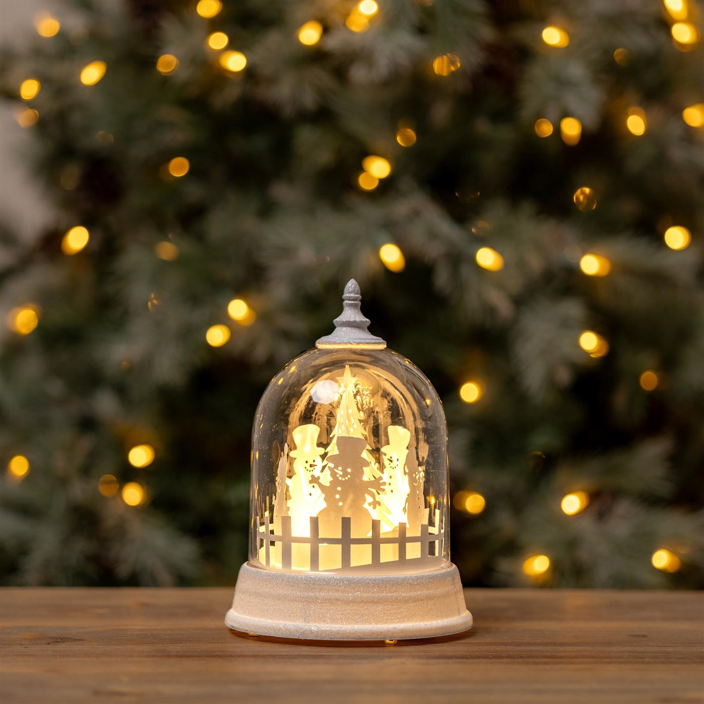 LED Rotating Snowman Globe 8.5"H
