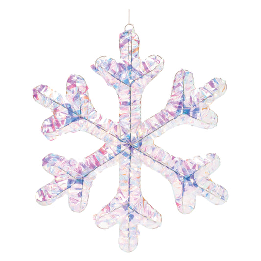 Iridescent LED Hanging Snowflake (Set of 2)