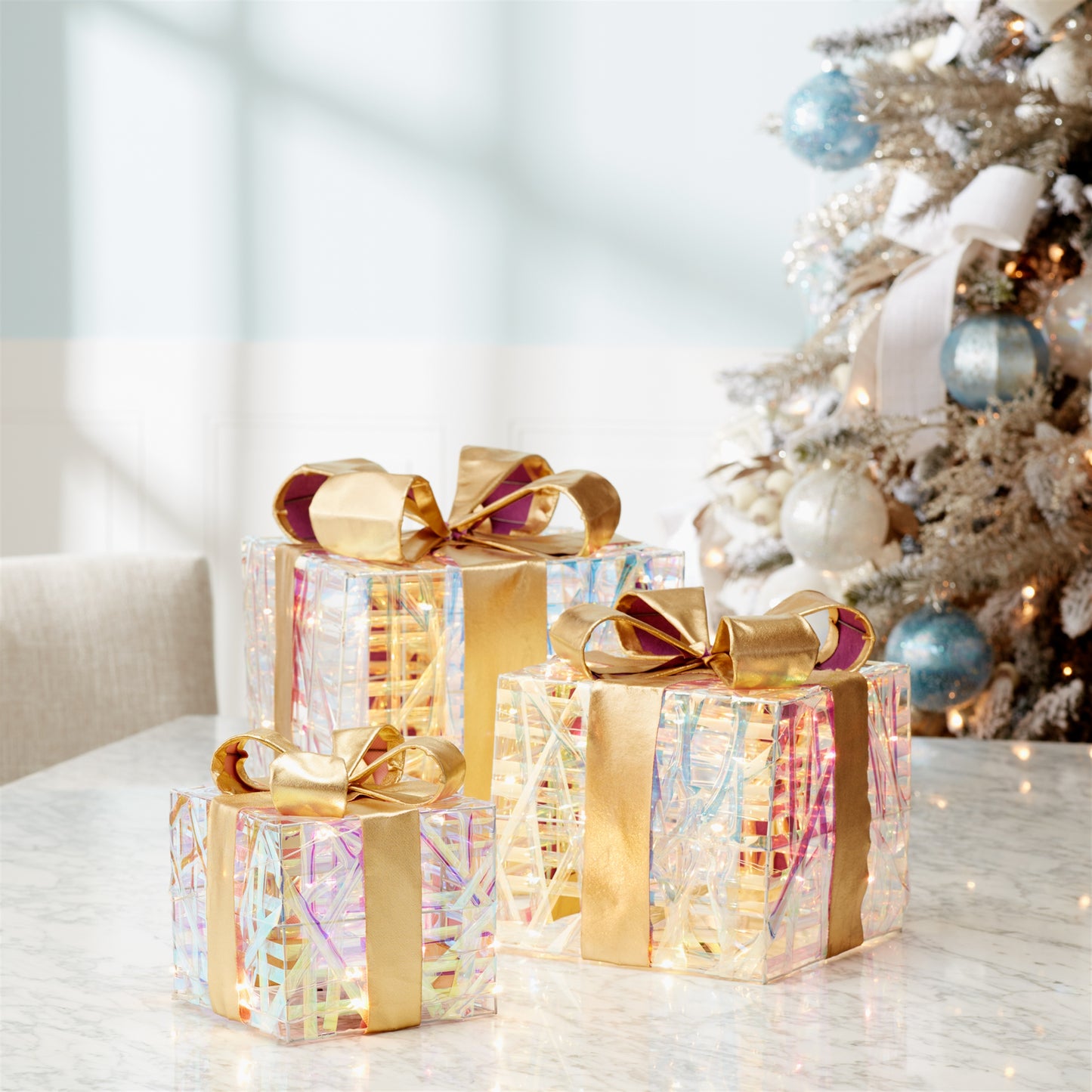 LED Woven Packages with Bow (Set of 3)
