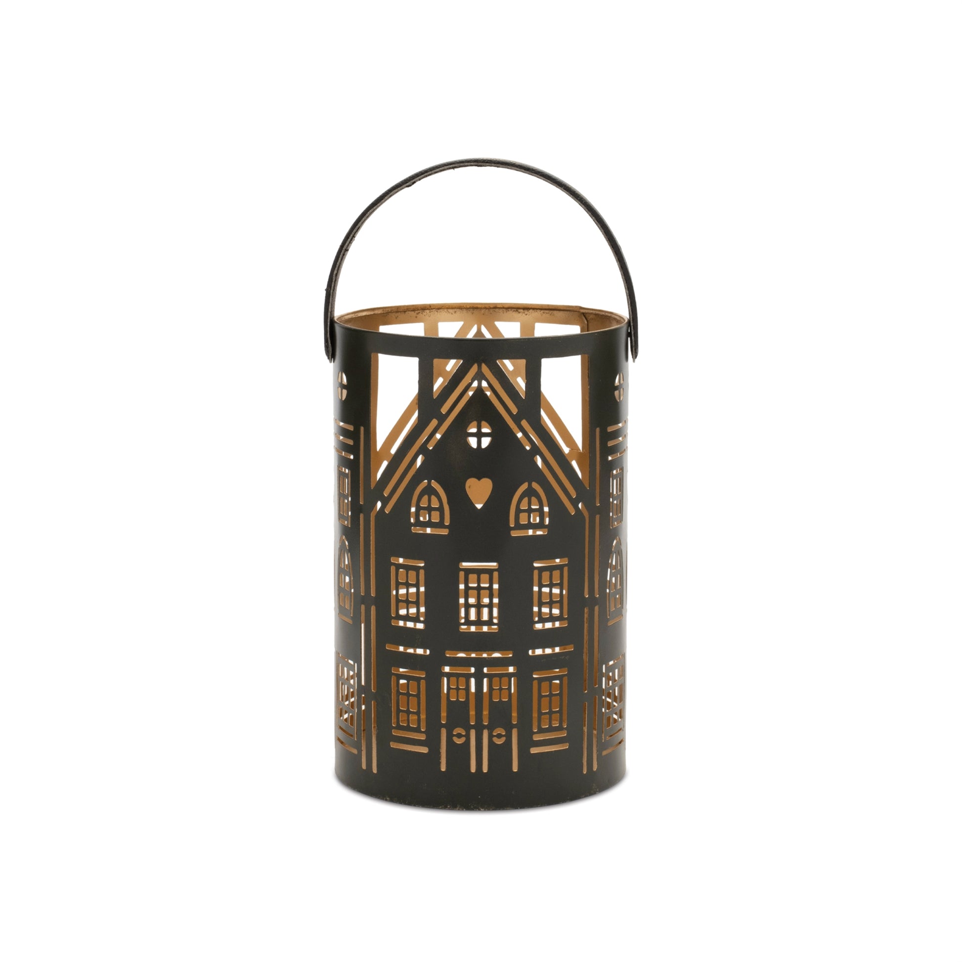 Punched Metal House Lantern (Set of 3)