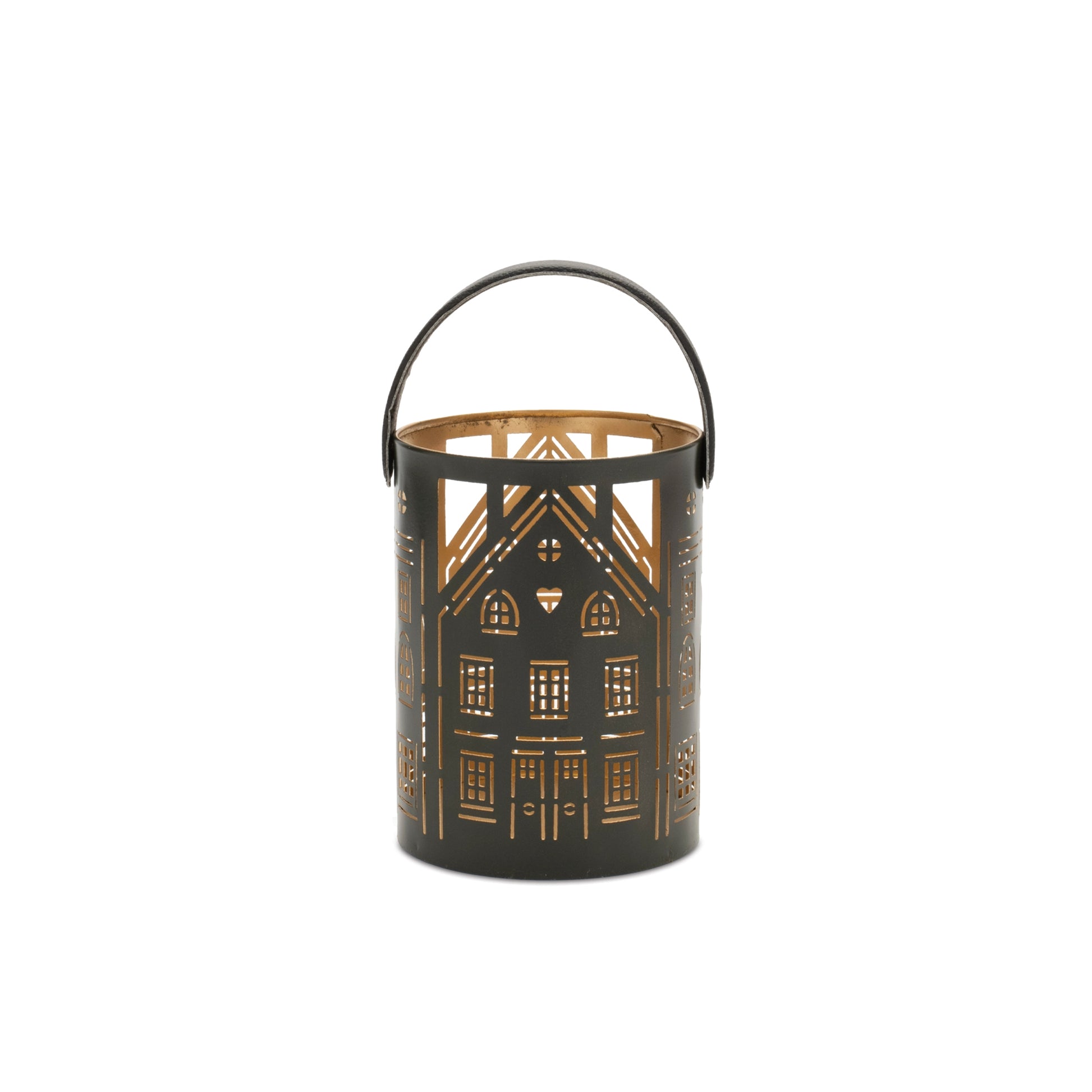Punched Metal House Lantern (Set of 3)