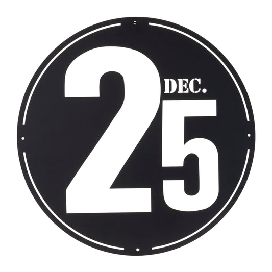 Cut Metal December 25th Plaque 24"D