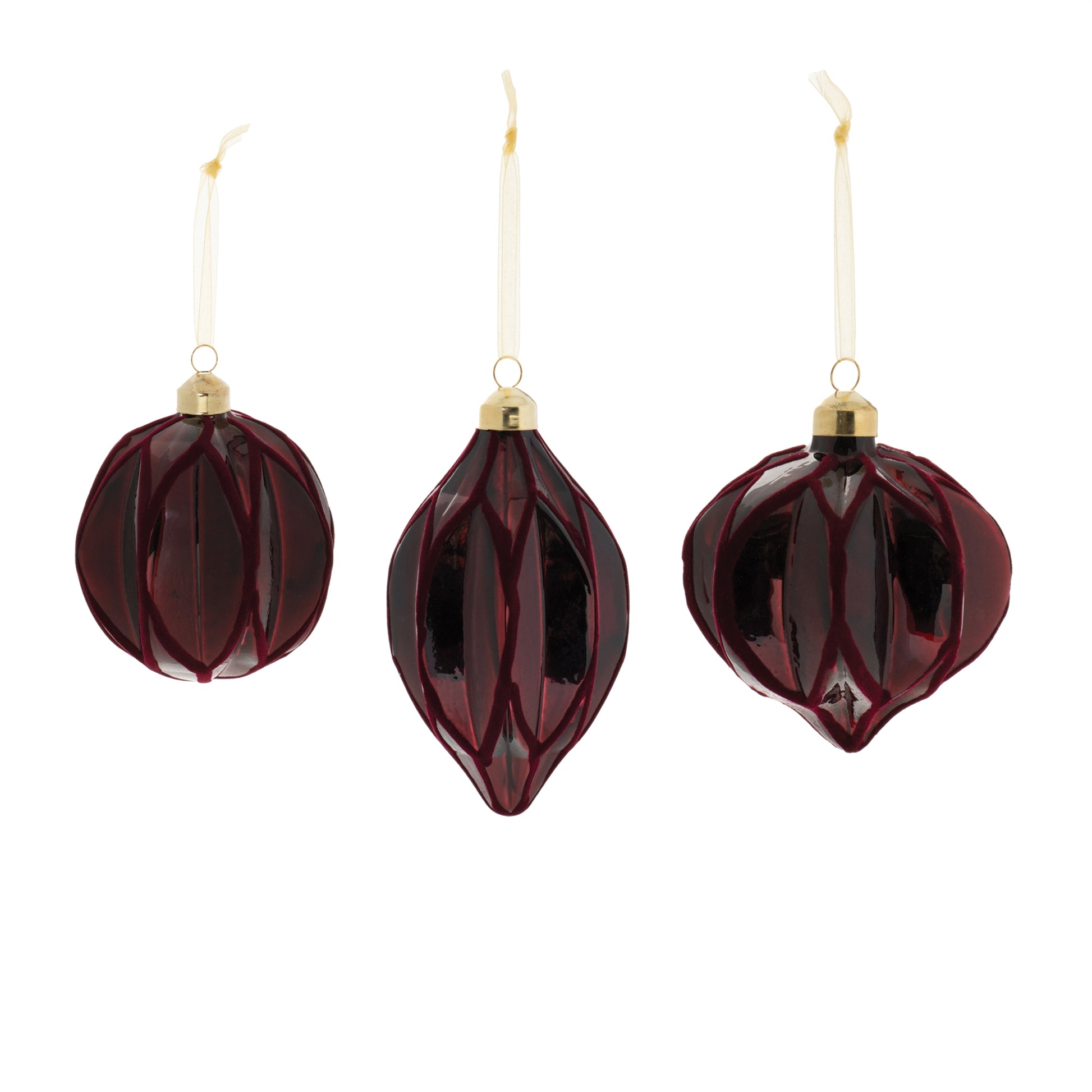Velvet Glass Ornament (Set of 6)