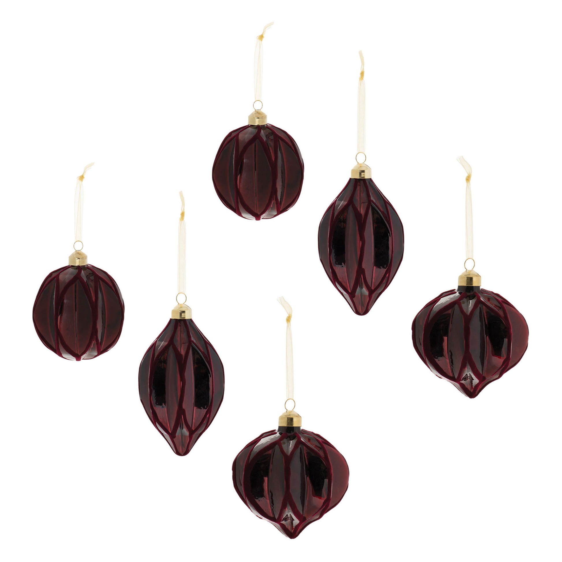 Velvet Glass Ornament (Set of 6)