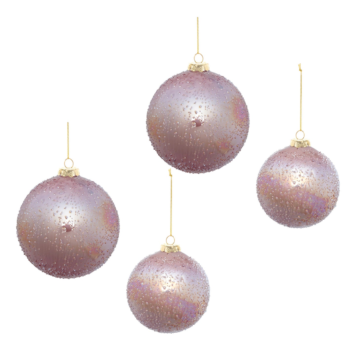 Iridescent Beaded Glass Ornament (Set of 4)