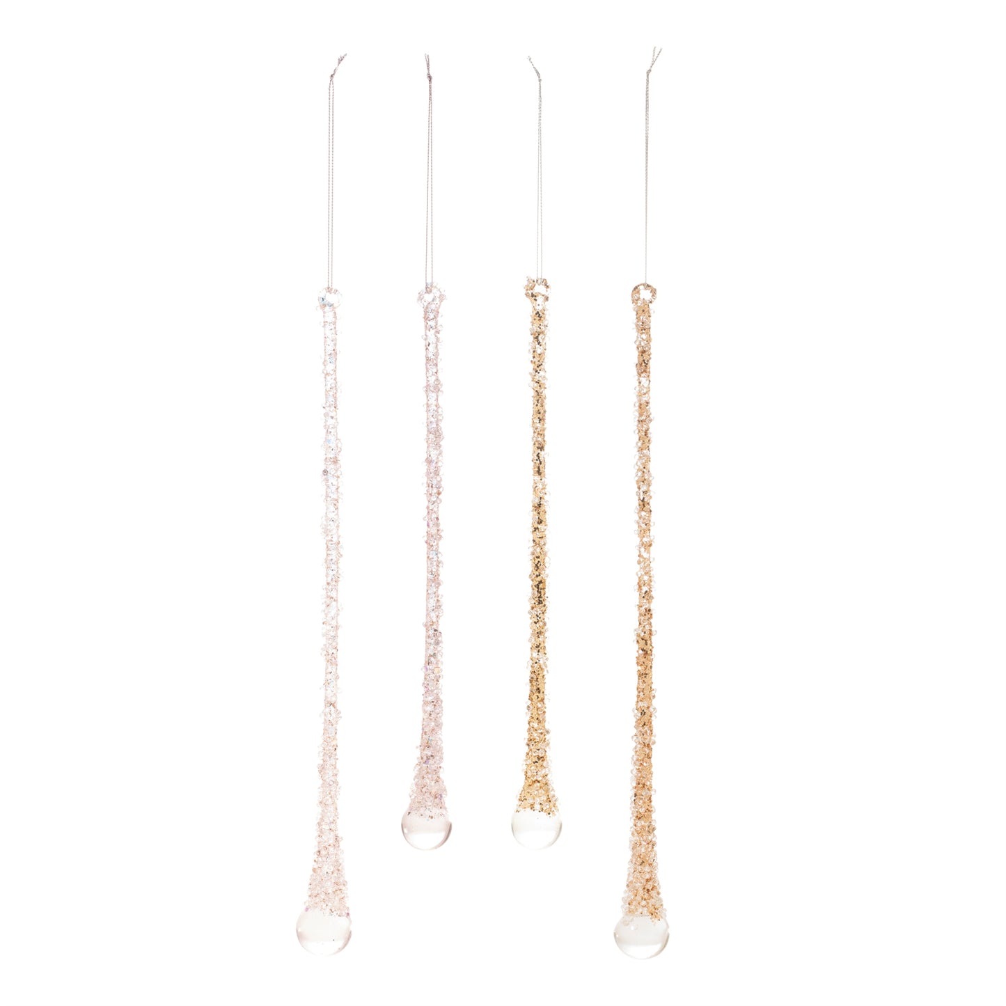 Glitter Drop Ornaments – Set of 24