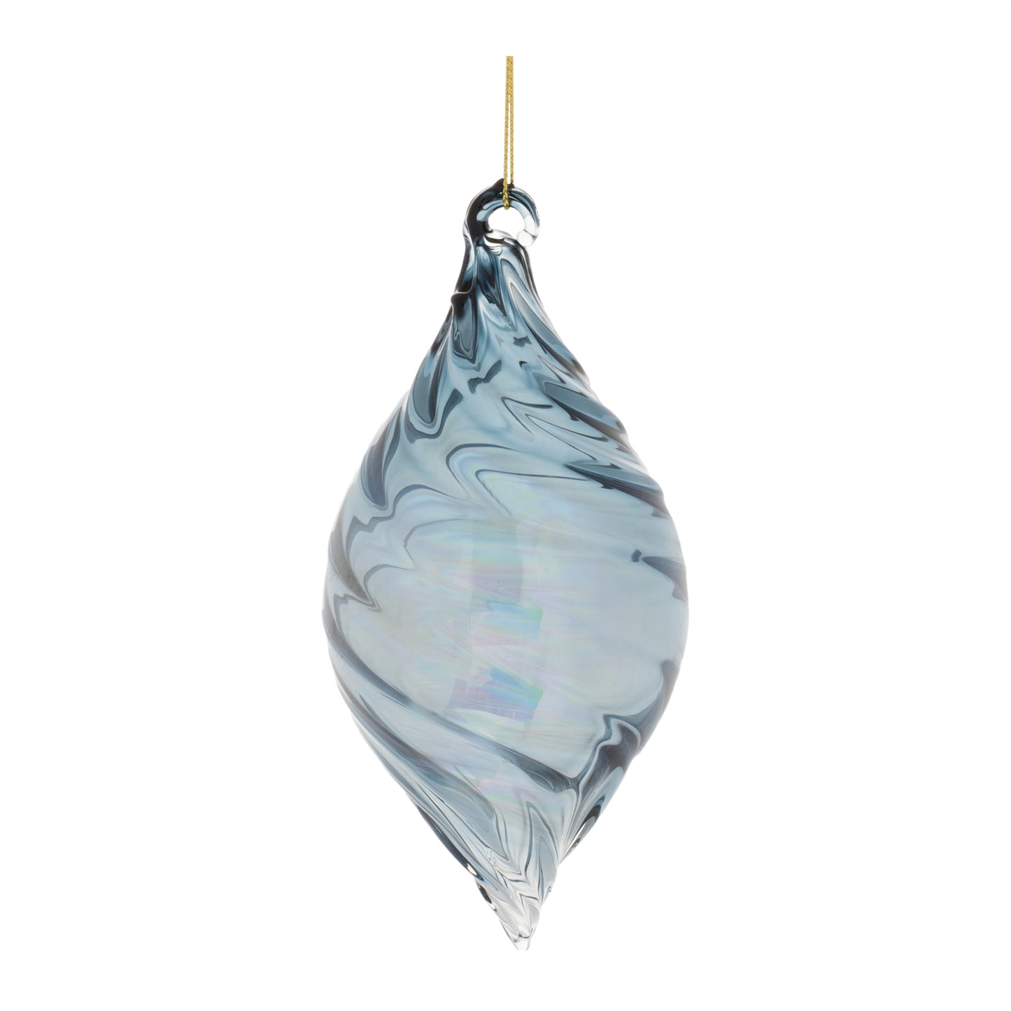 Iridescent Swirl Glass Ornament (Set of 12)