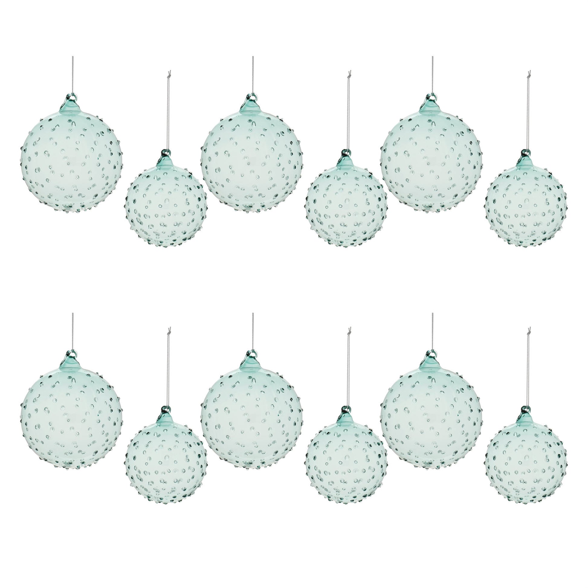 Hobnail Glass Ball Ornament (Set of 12)