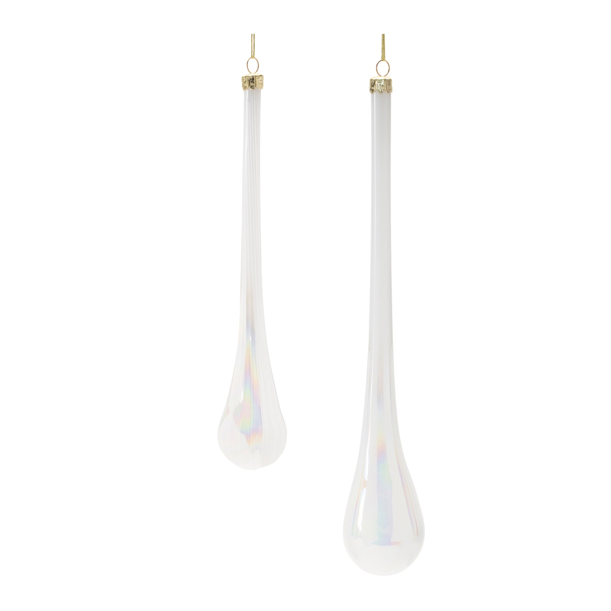 Iridescent Glass Drop Ornament (Set of 6)