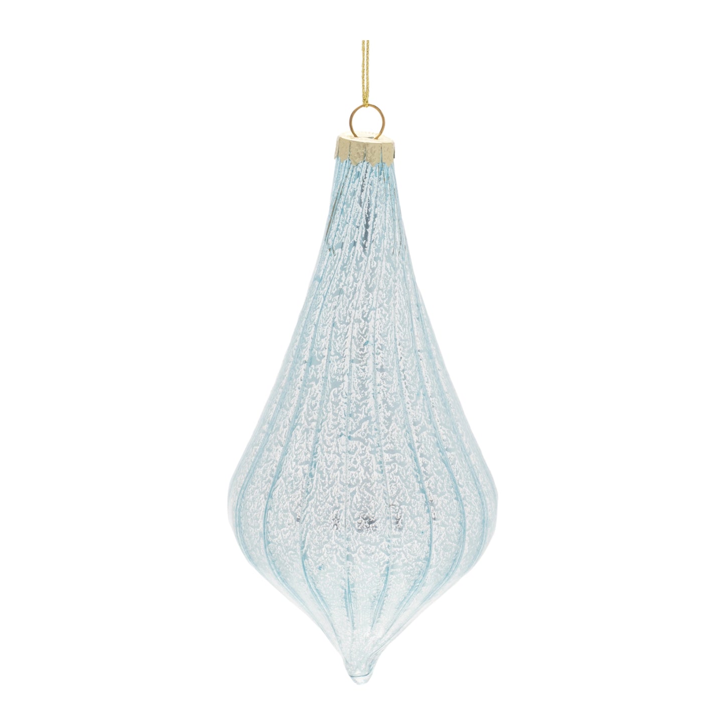 Frosted Blue Glass Ornaments – Set of 6