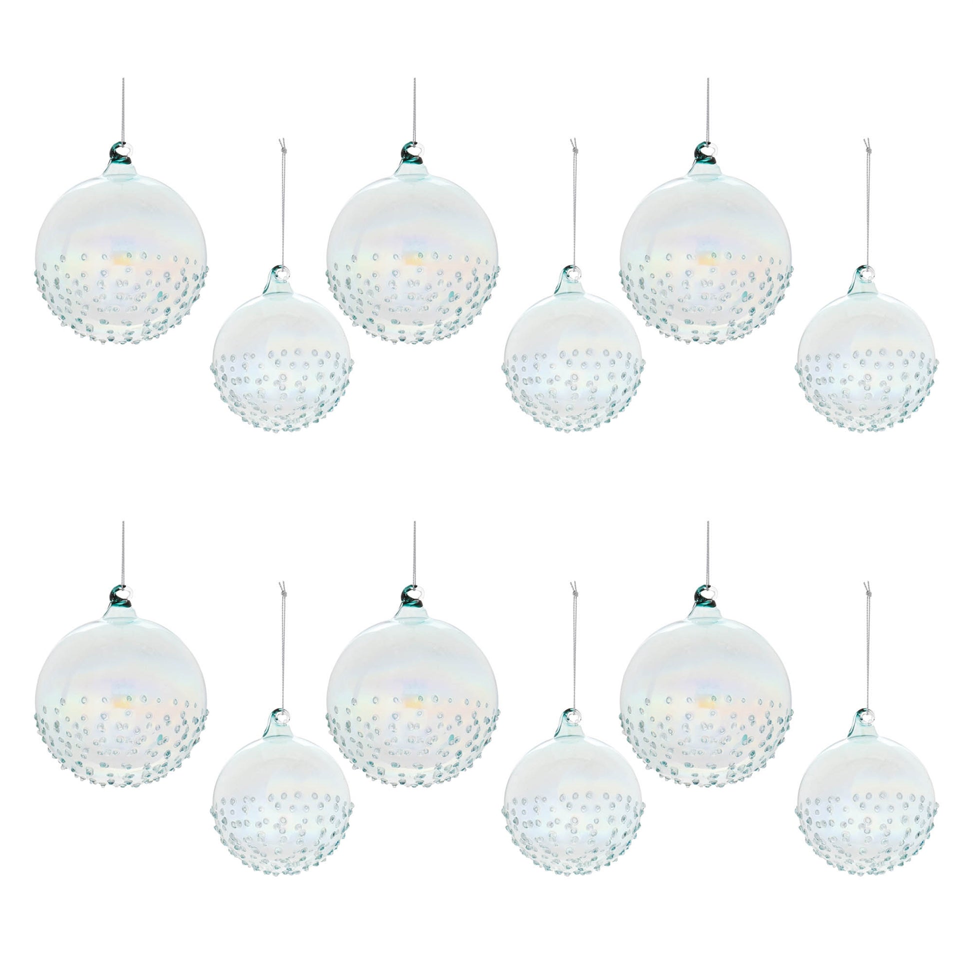 Iridescent Glass Ball Ornament (Set of 12)