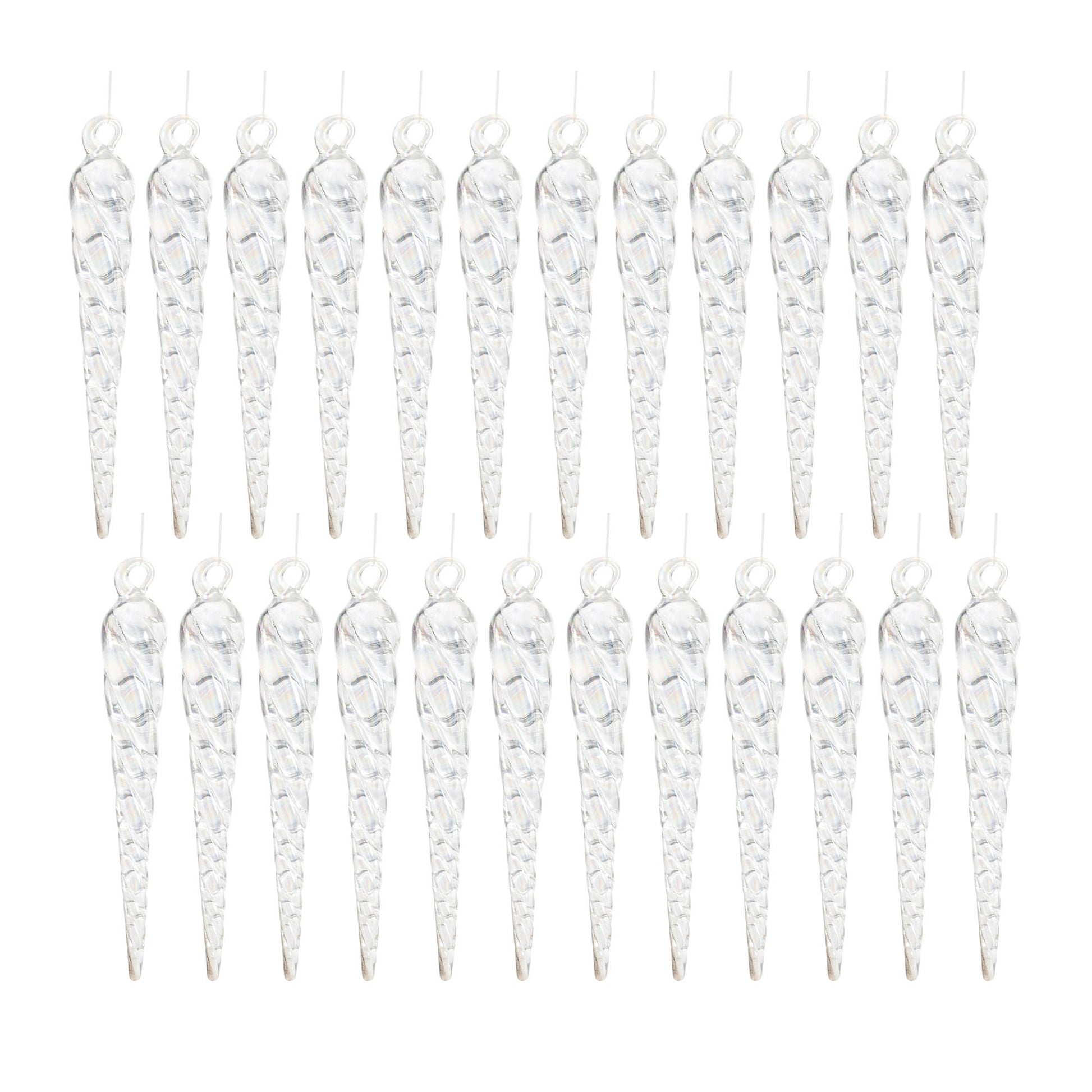 Glass Icicle Ornament (Set of 24)
