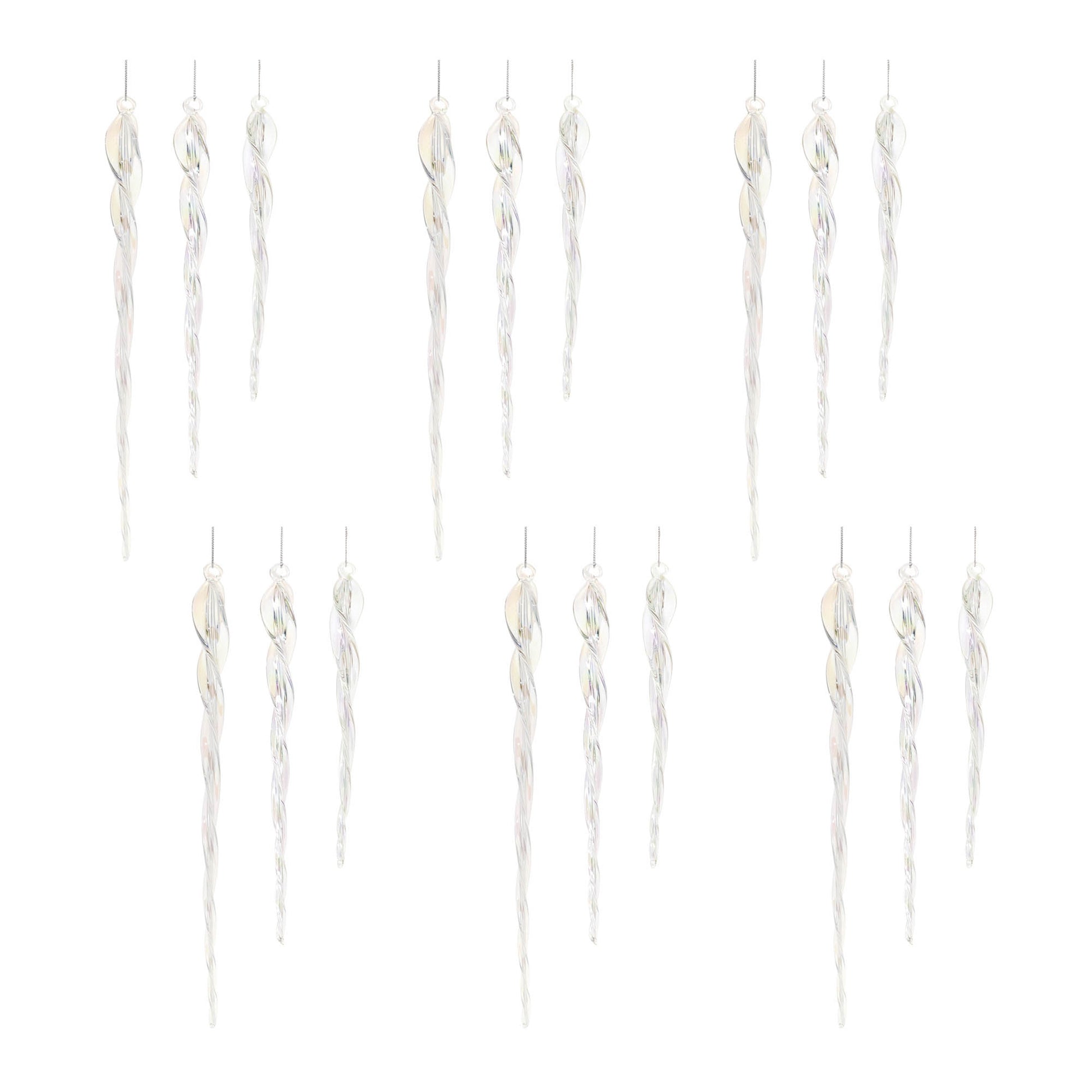 Glass Icicle Ornament (Set of 18)