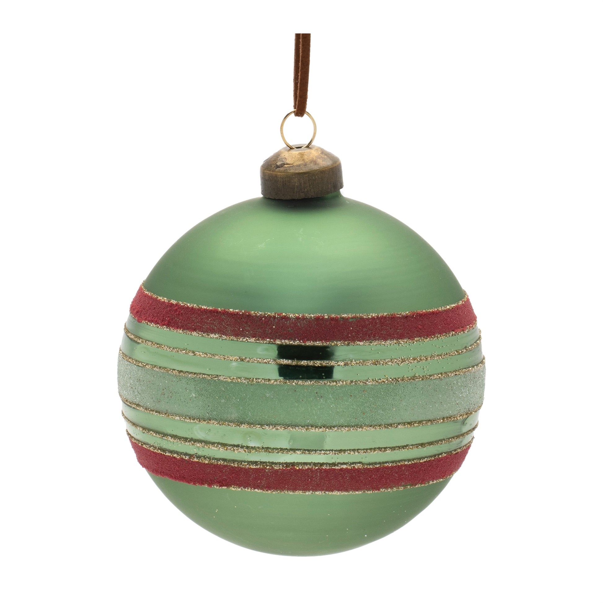 Striped Glass Ball Ornament (Set of 6)