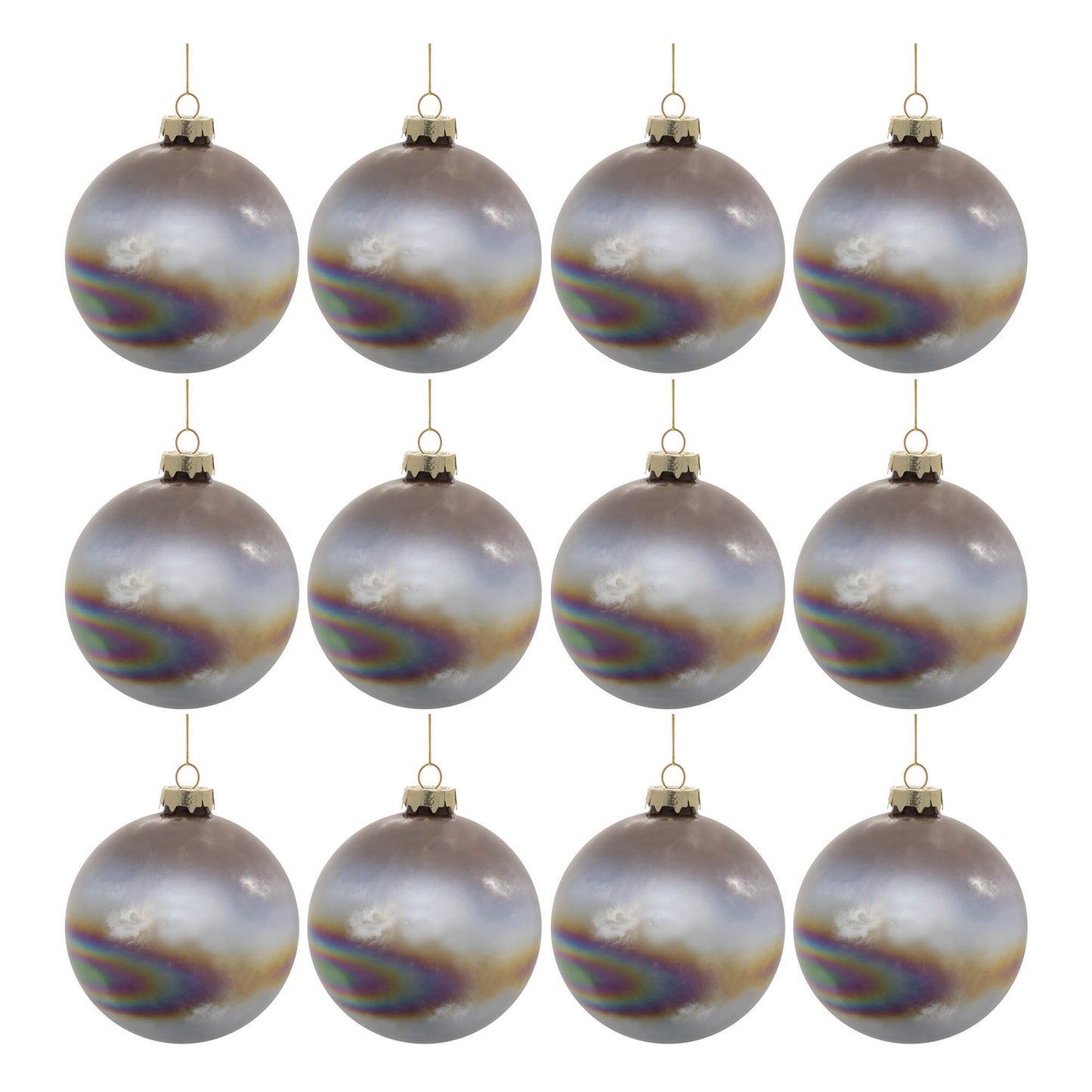 Iridescent Glass Ball Ornament (Set of 12)