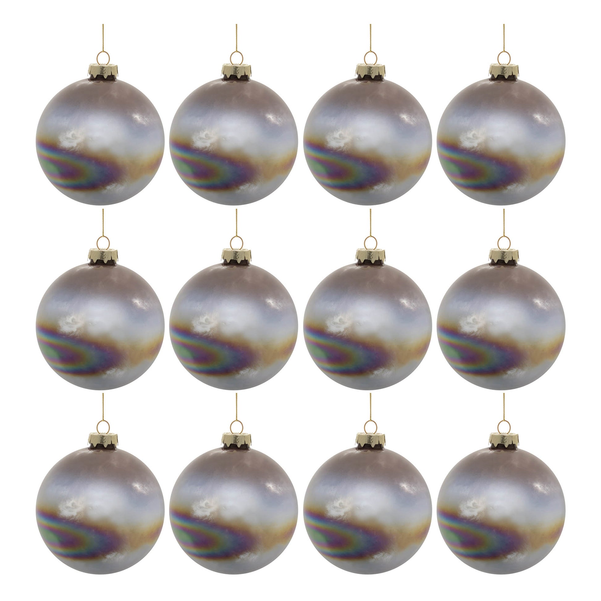 Iridescent Glass Ball Ornament (Set of 12)