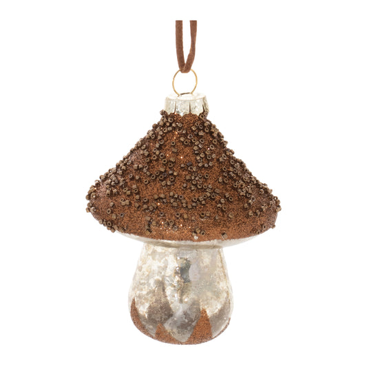 Beaded Glass Mushroom Ornament (Set of 6)