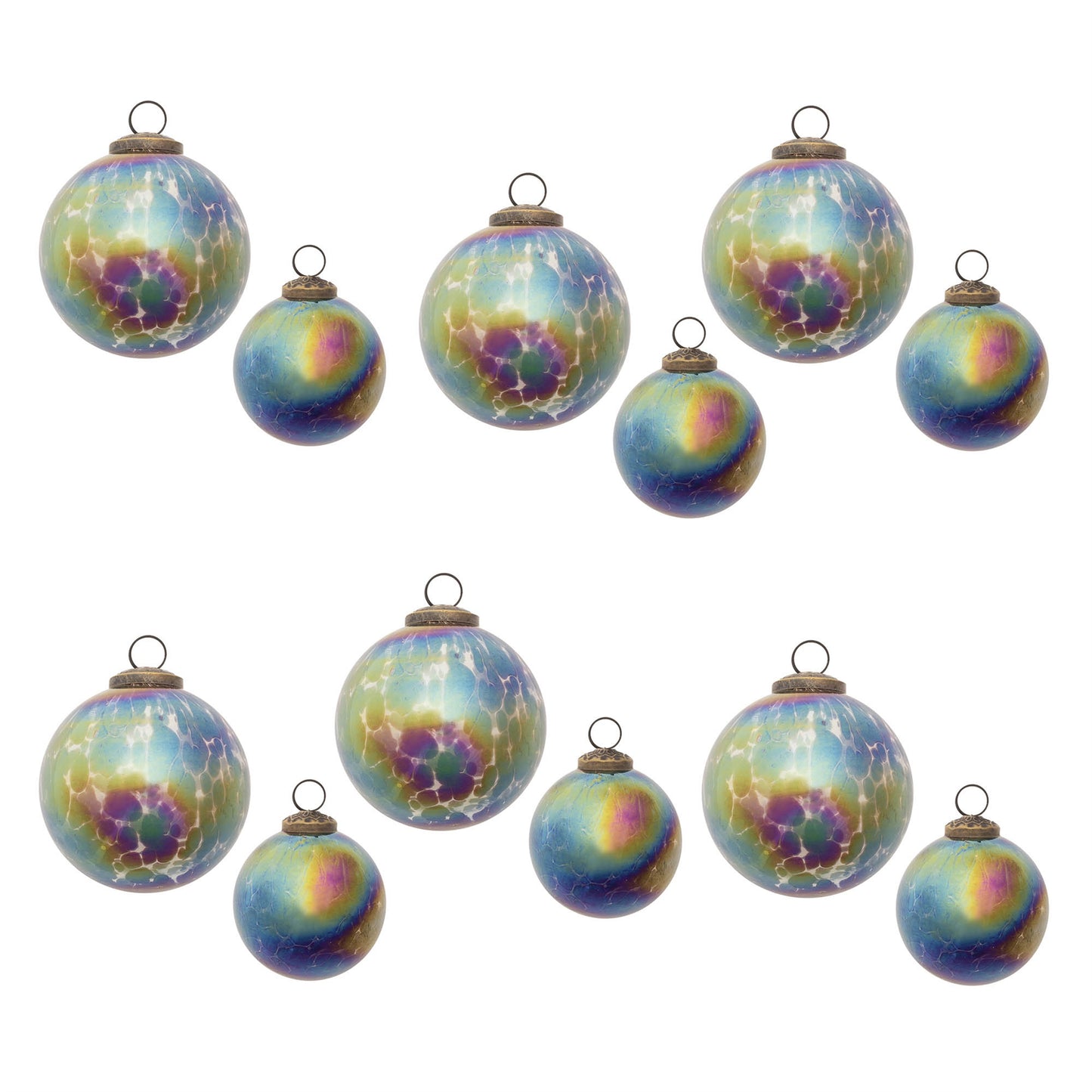 Iridescent Glass Ball Ornament (Set of 12)
