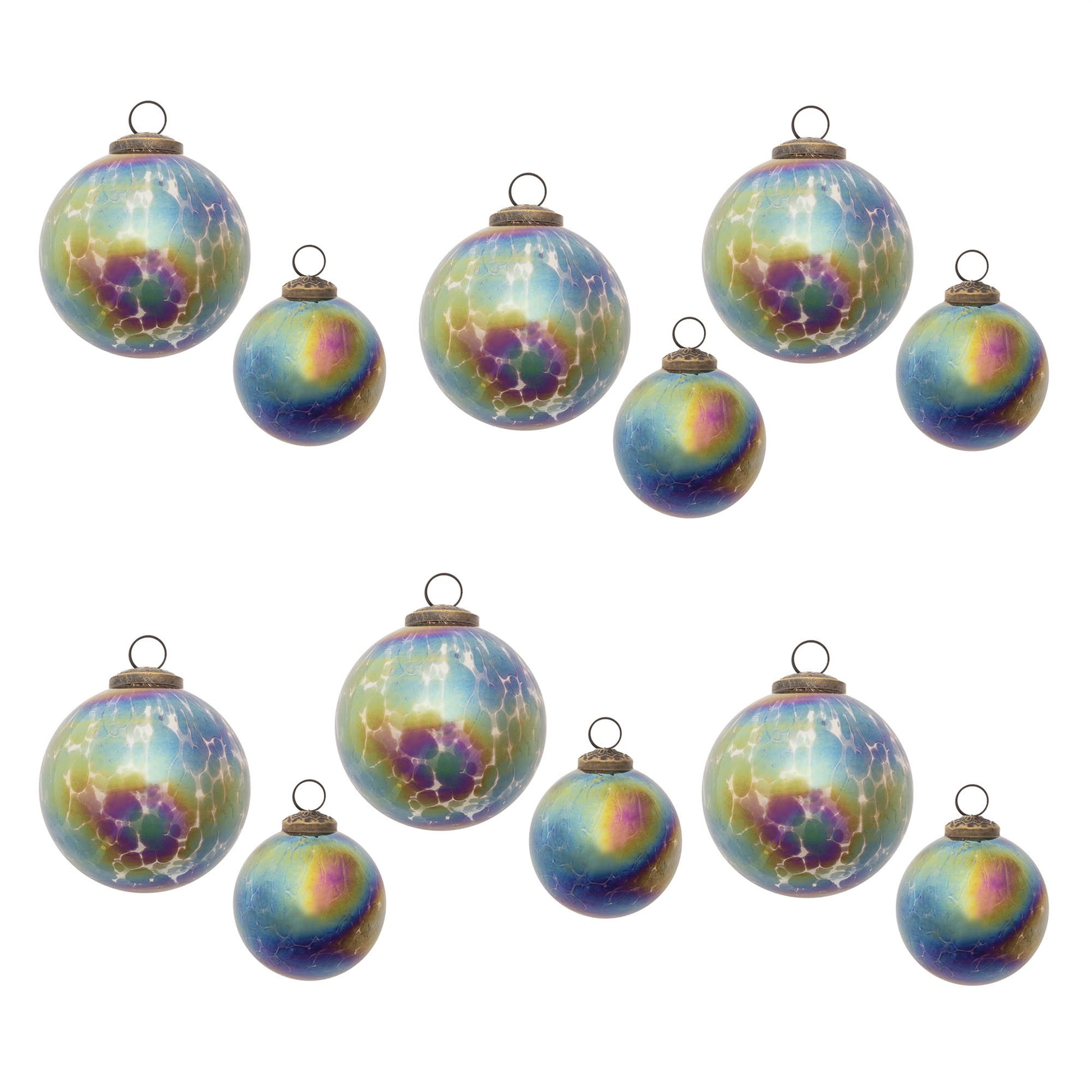 Iridescent Glass Ball Ornament (Set of 12)