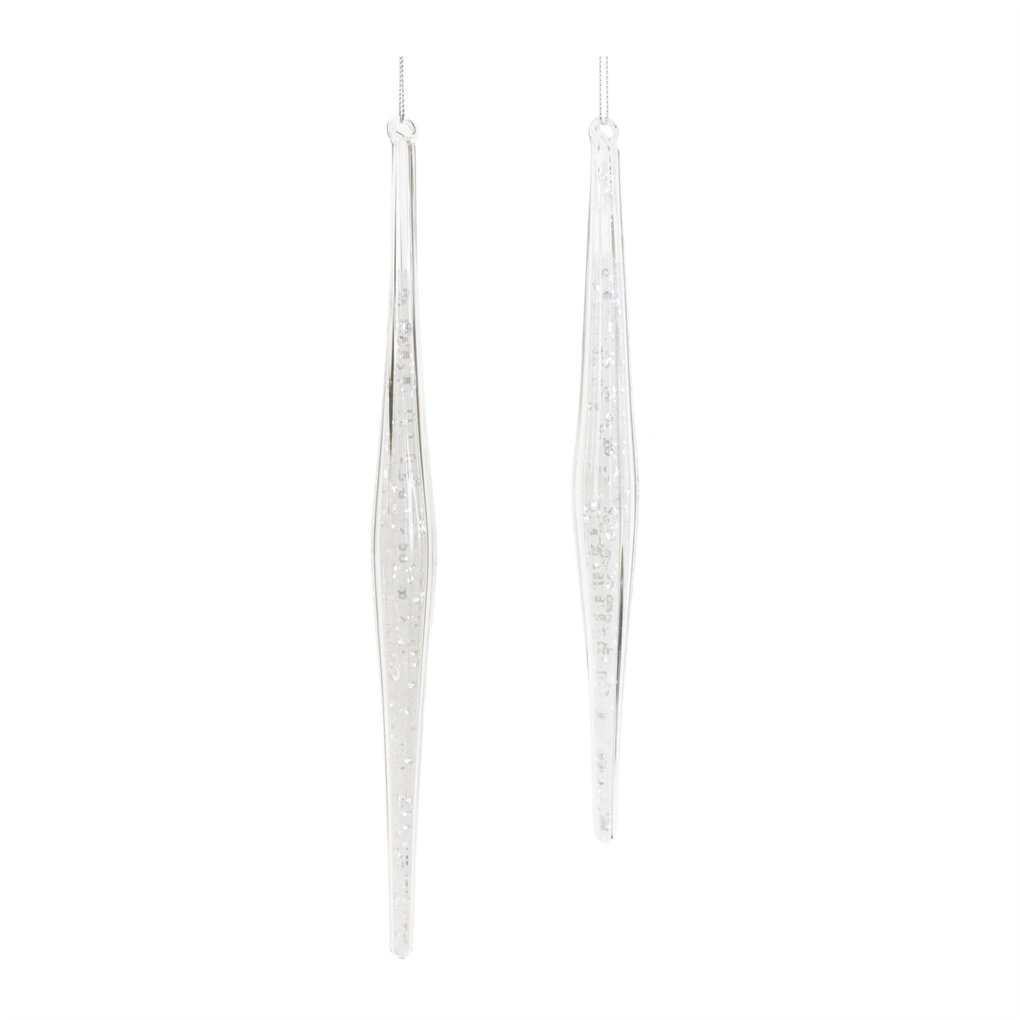 Clear Glass Icicle Drop Ornament (Set of 6)