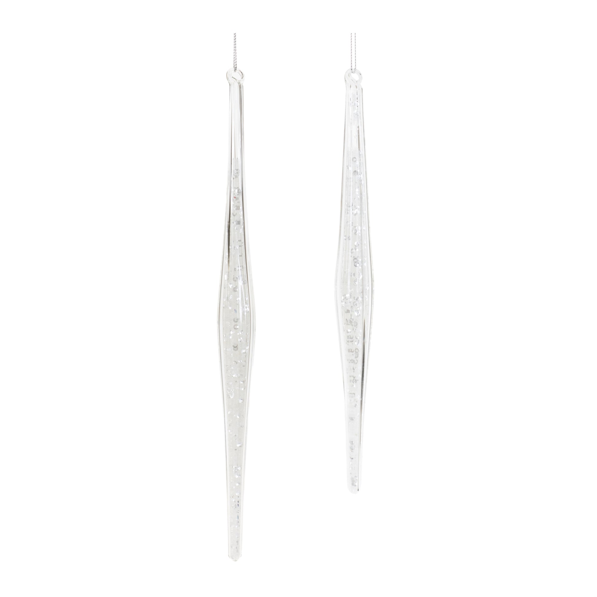 Clear Glass Icicle Drop Ornament (Set of 6)
