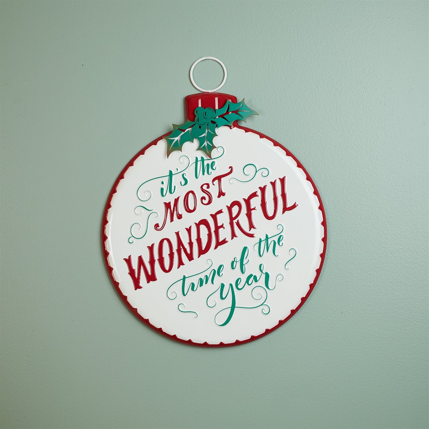 Metal Holiday Sentiment Ornament Sign 16"H