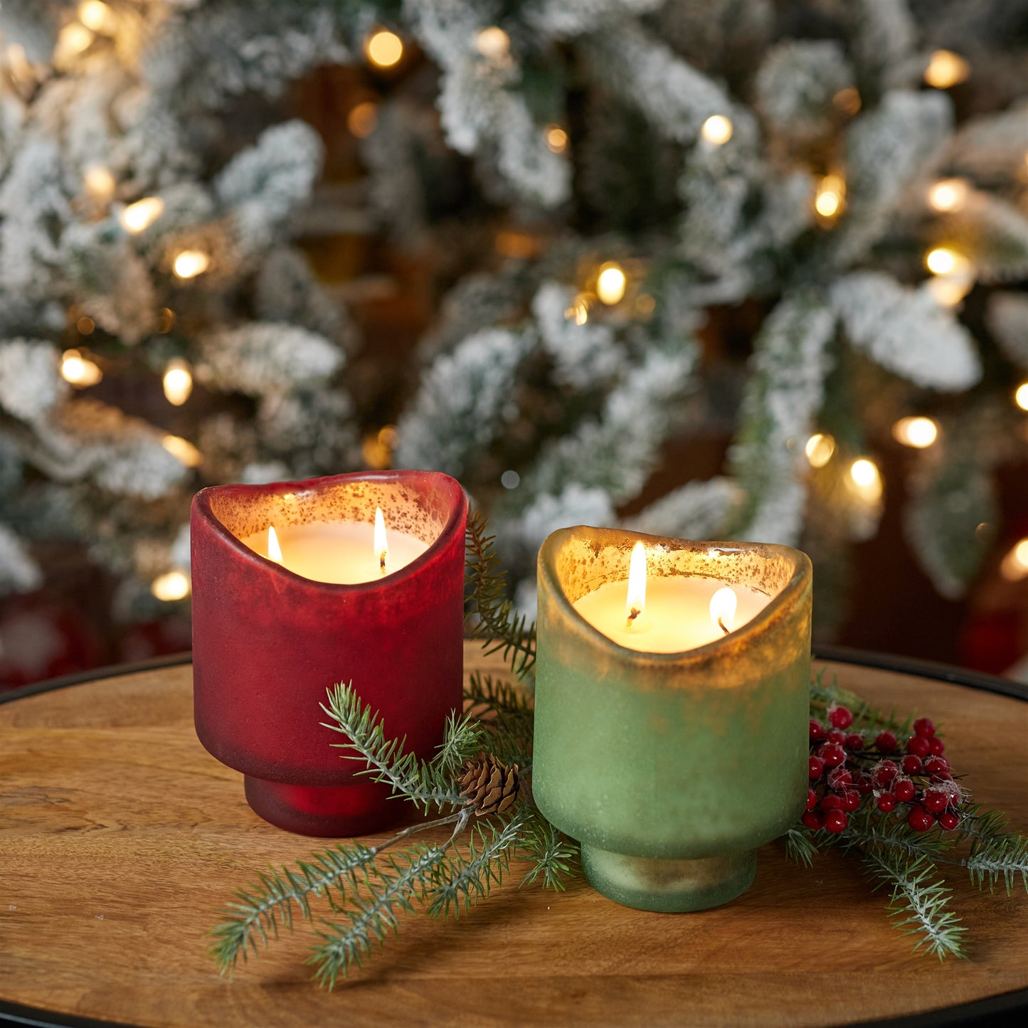 Wassail Scented Soy Candle with Frosted Glass Holder (Set of 2)