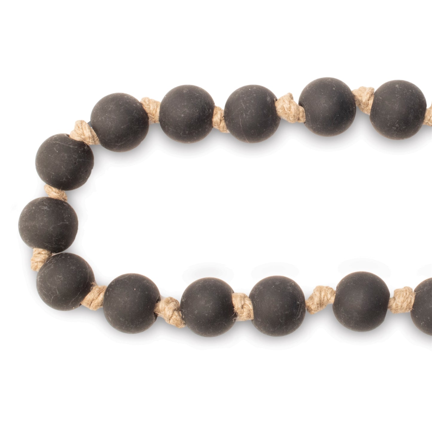 Modern Matte Black Bead Garland – Set of 2