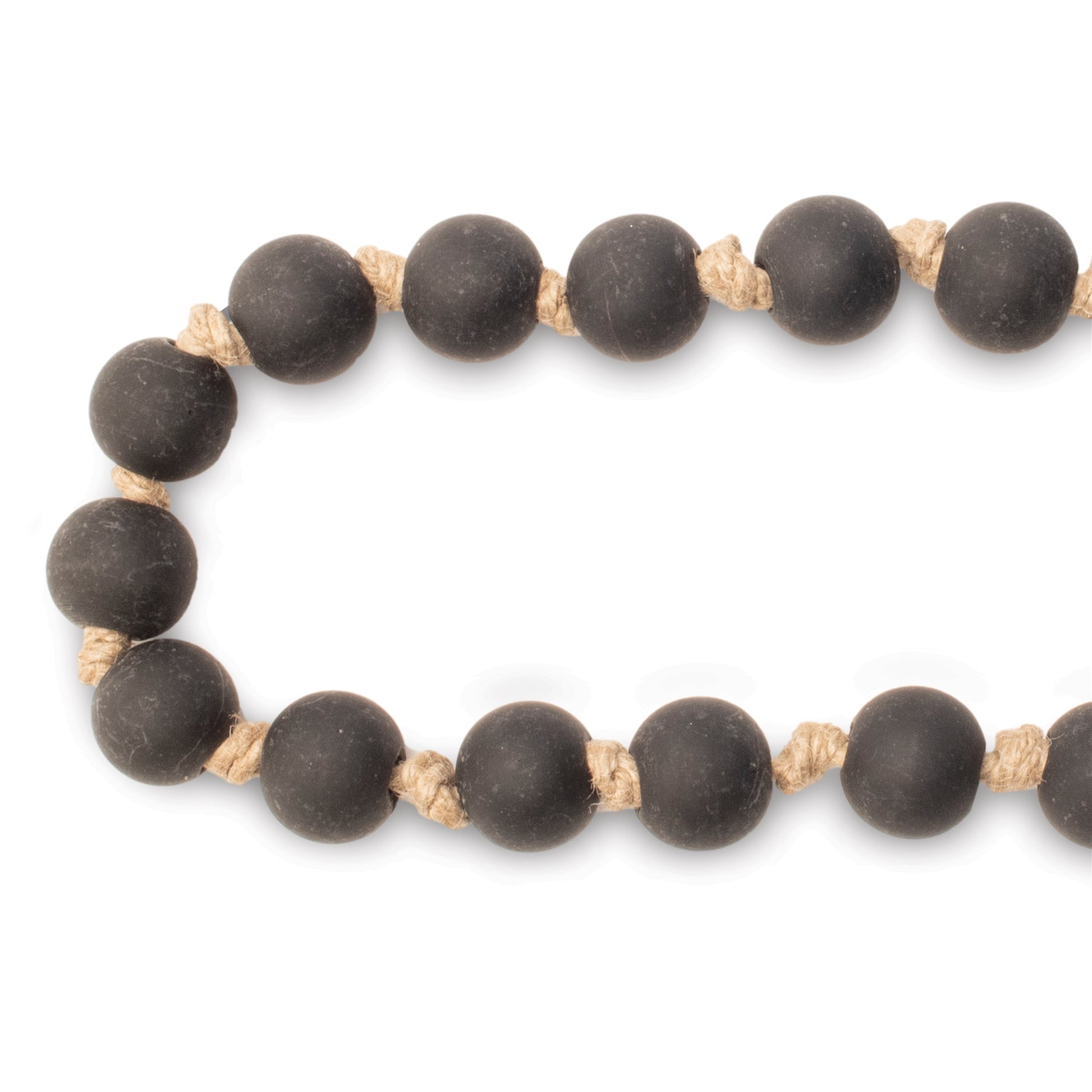Modern Matte Black Bead Garland – Set of 2