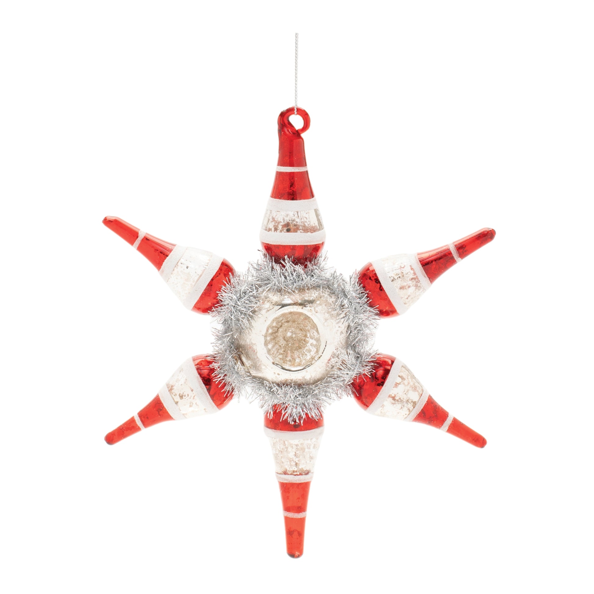 Vintage-Inspired Reflector Snowflake Ornaments – Set of 4