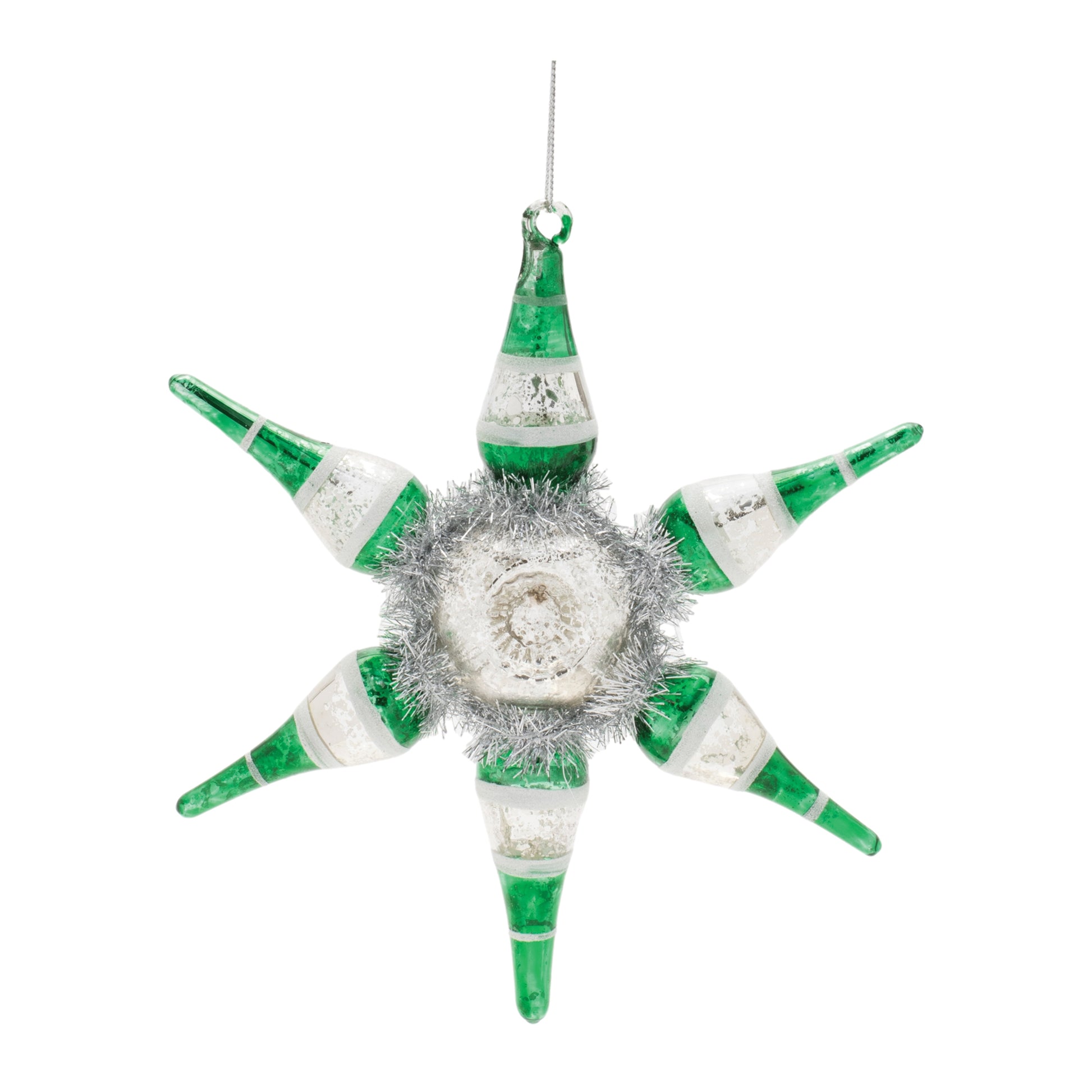 Vintage-Inspired Reflector Snowflake Ornaments – Set of 4