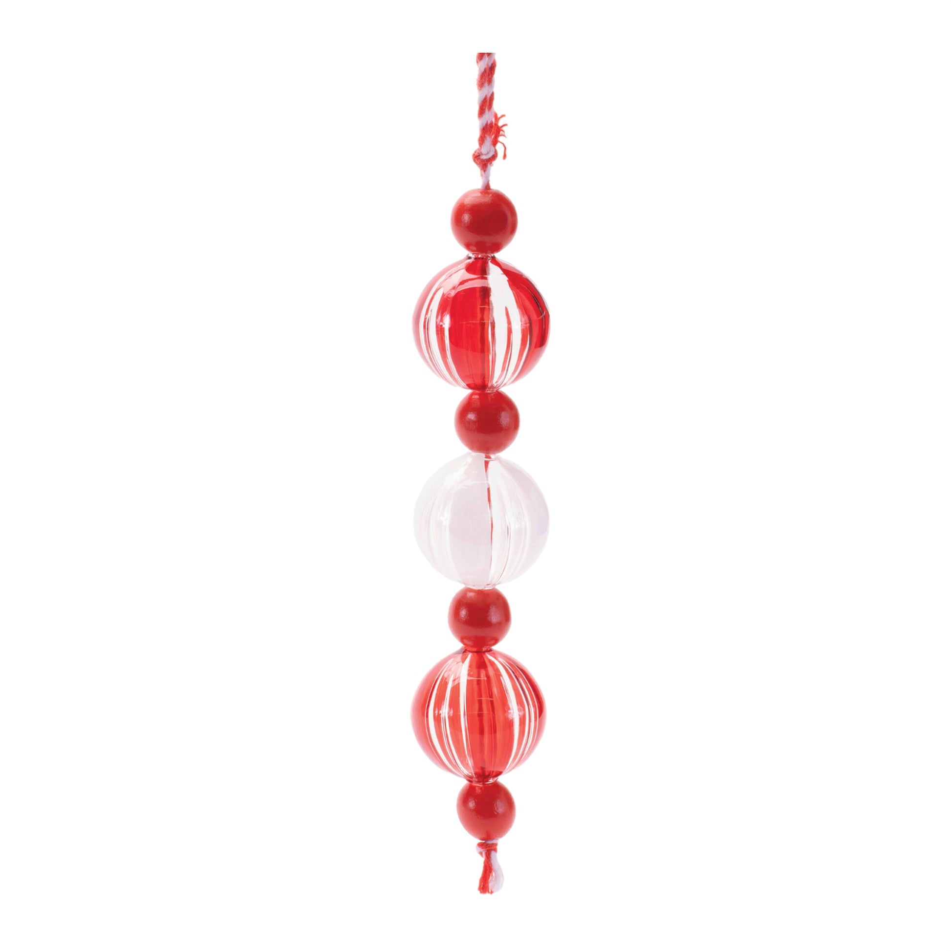 Striped Glass Mini Drop Ornaments – Set of 6