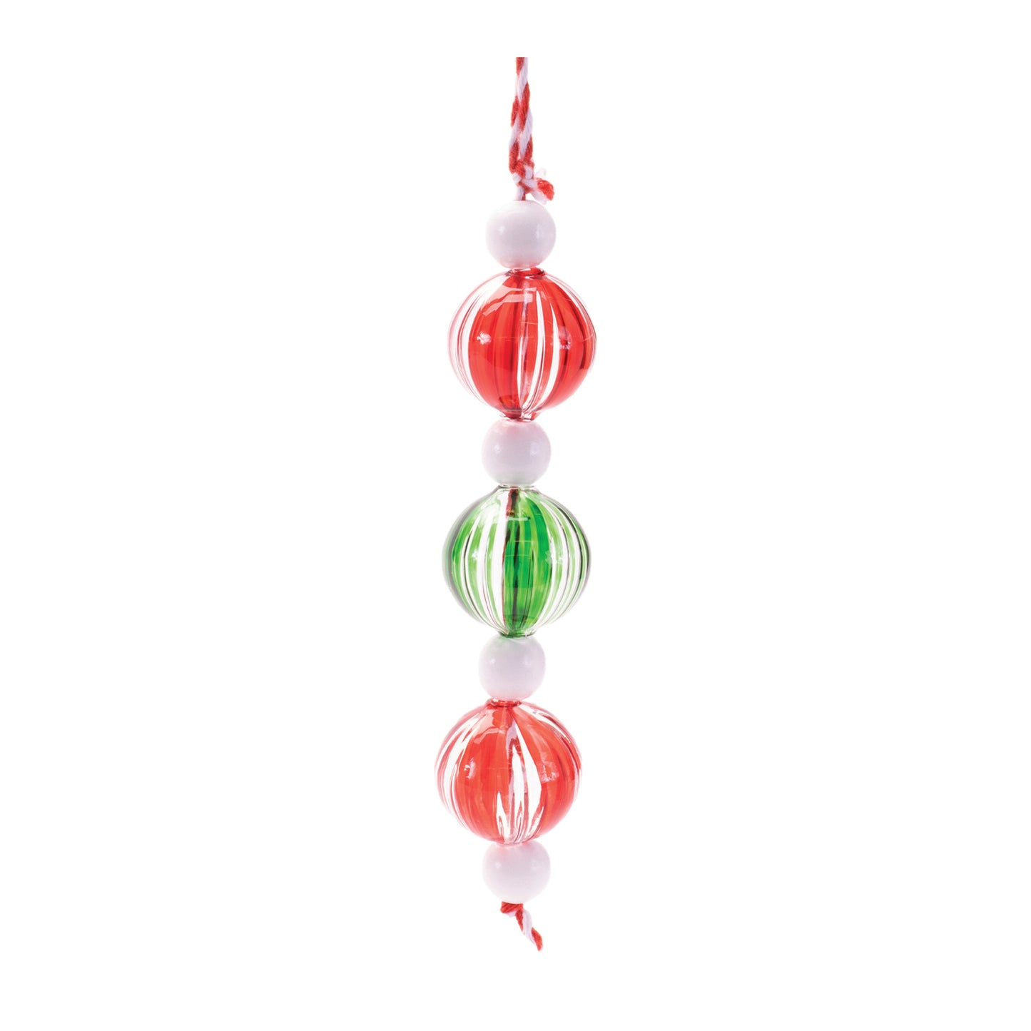 Striped Glass Mini Drop Ornaments – Set of 6
