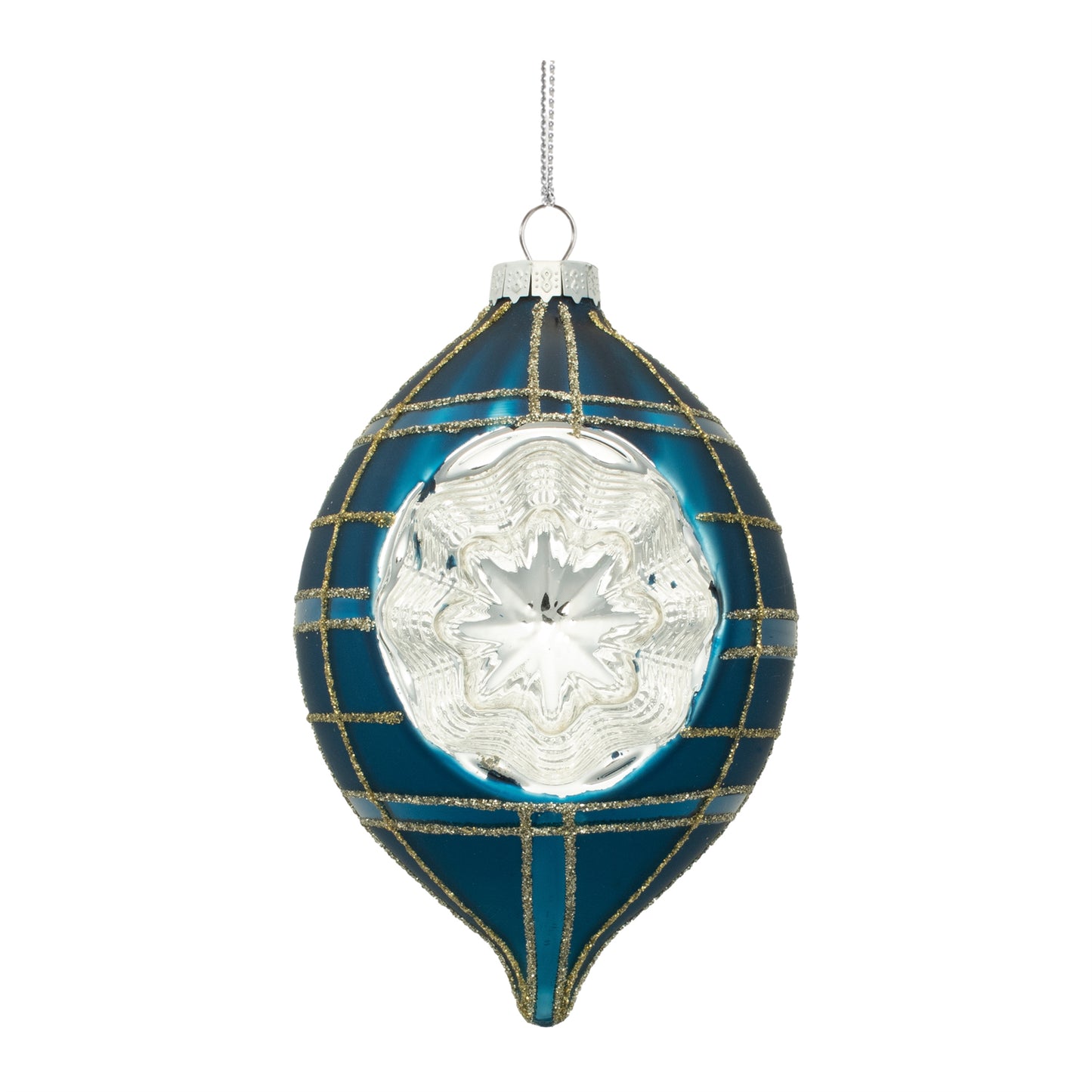 Plaid Glass Reflector Ornament (Set of 12)