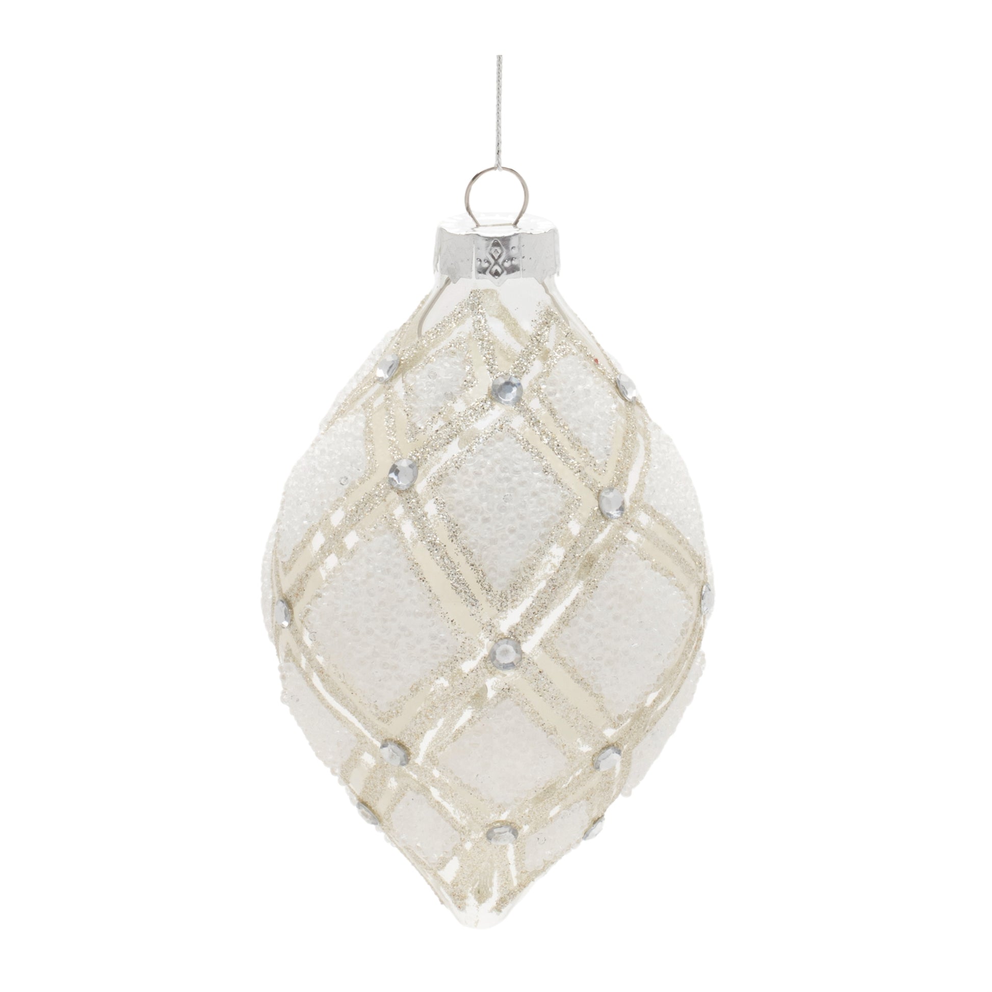 Jeweled Diamond Glass Ornament (Set of 6)