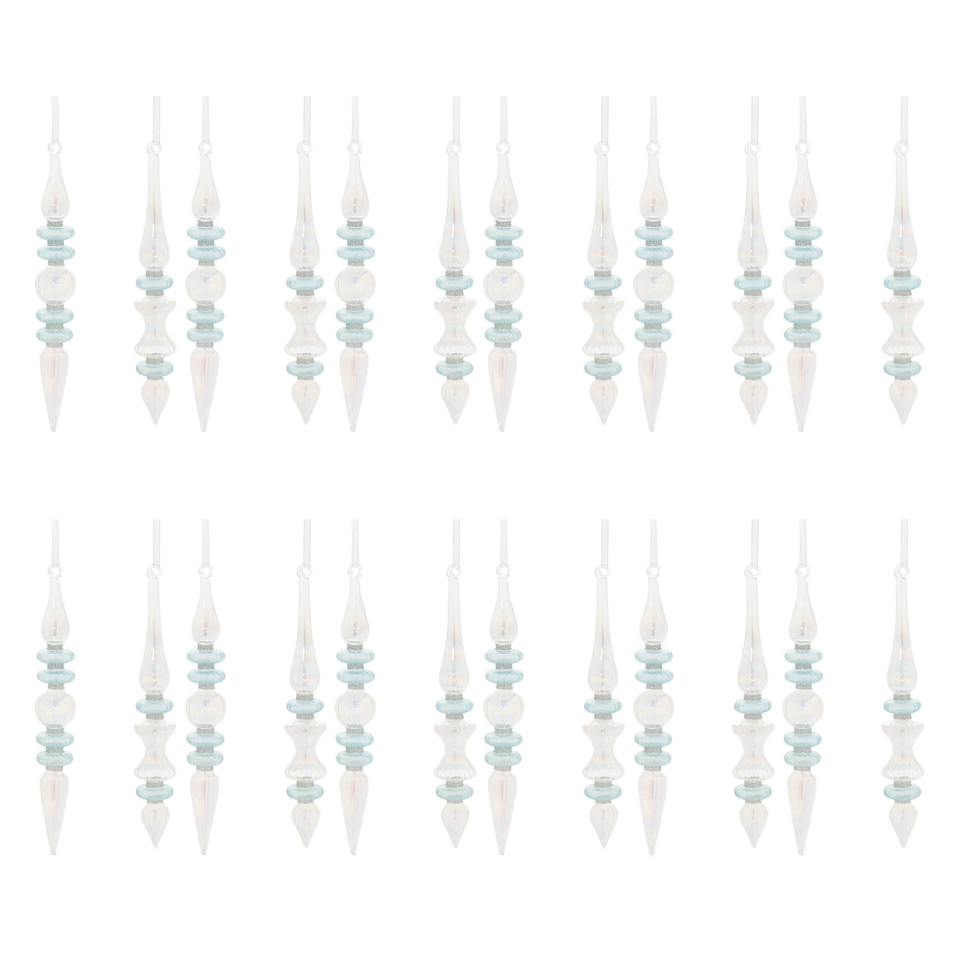 Iridescent Finial Drop Ornament (Set of 24)