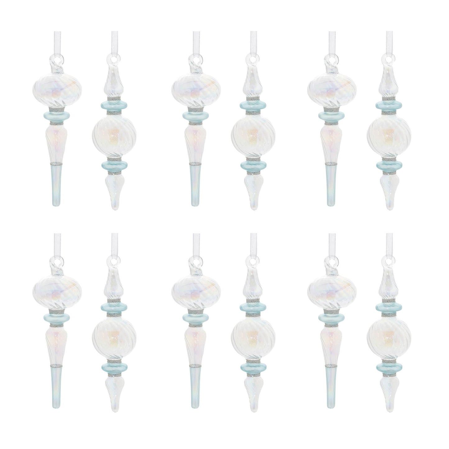 Iridescent Finial Drop Ornament (Set of 12)